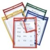 C-Line® Super Heavyweight Plus Reusable Dry Erase Pockets - Study Aid, Assorted Primary Colors, 9 x 12, Box of 25