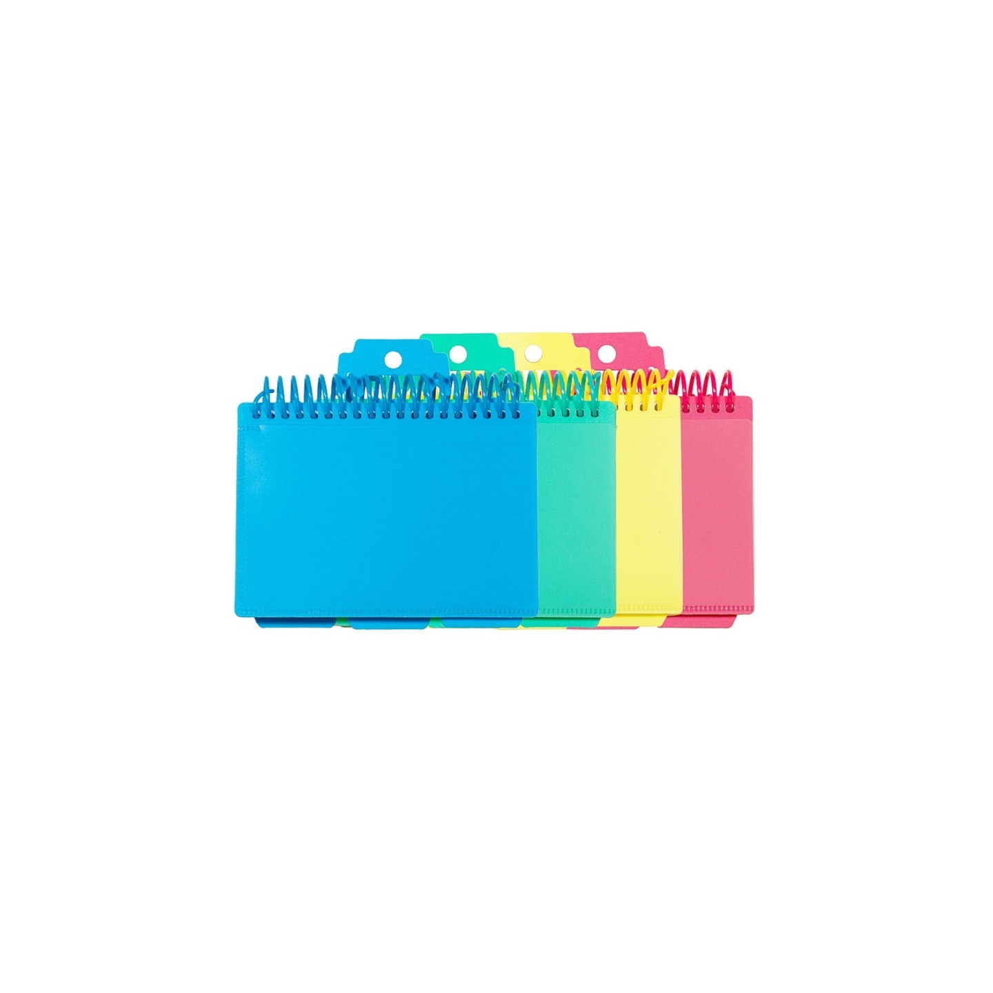 C-Line® Spiral Bound Index Card Notebook with Index Tabs, Assorted Tropic Tones Colors, 1 Each