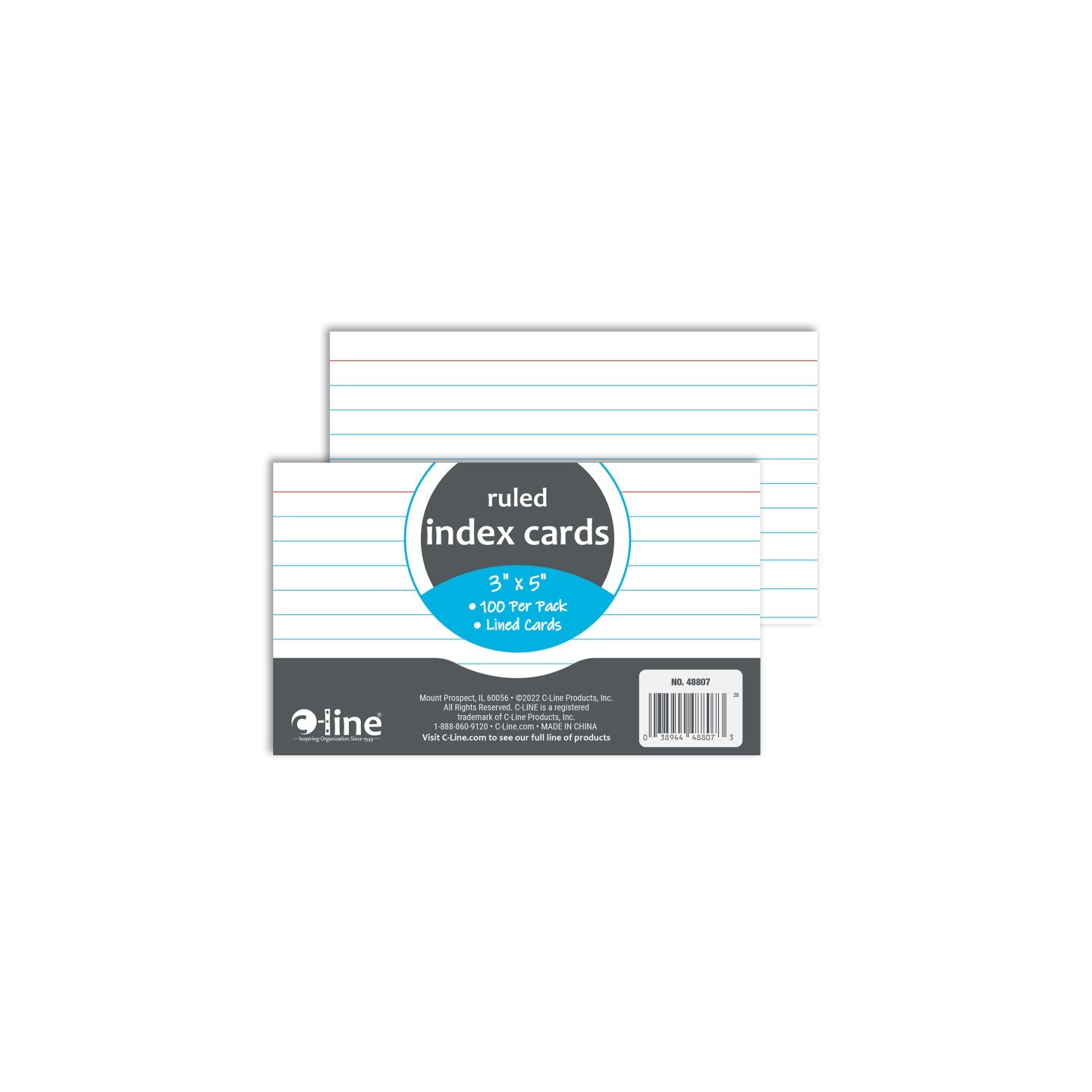 C-Line® Index Cards, 3" x 5", White, Pack of 100