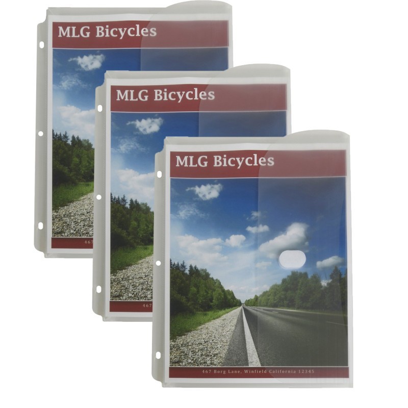C-Line® Binder Pocket, Side Loading, Clear, 5 Per Pack, 3 Packs