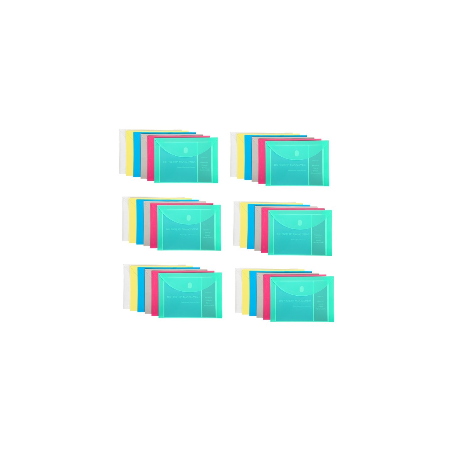 C-Line® Poly XL Reusable Envelope, Letter Size, Side Load, Assorted, Pack of 36