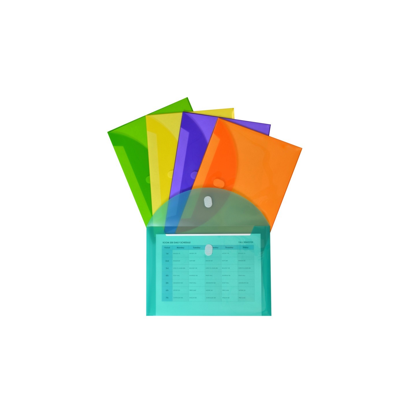 C-Line® XL Reusable Envelopes, Hook and Loop Closure, 8 1/2 x 11, Assorted Colors, Pack of 10