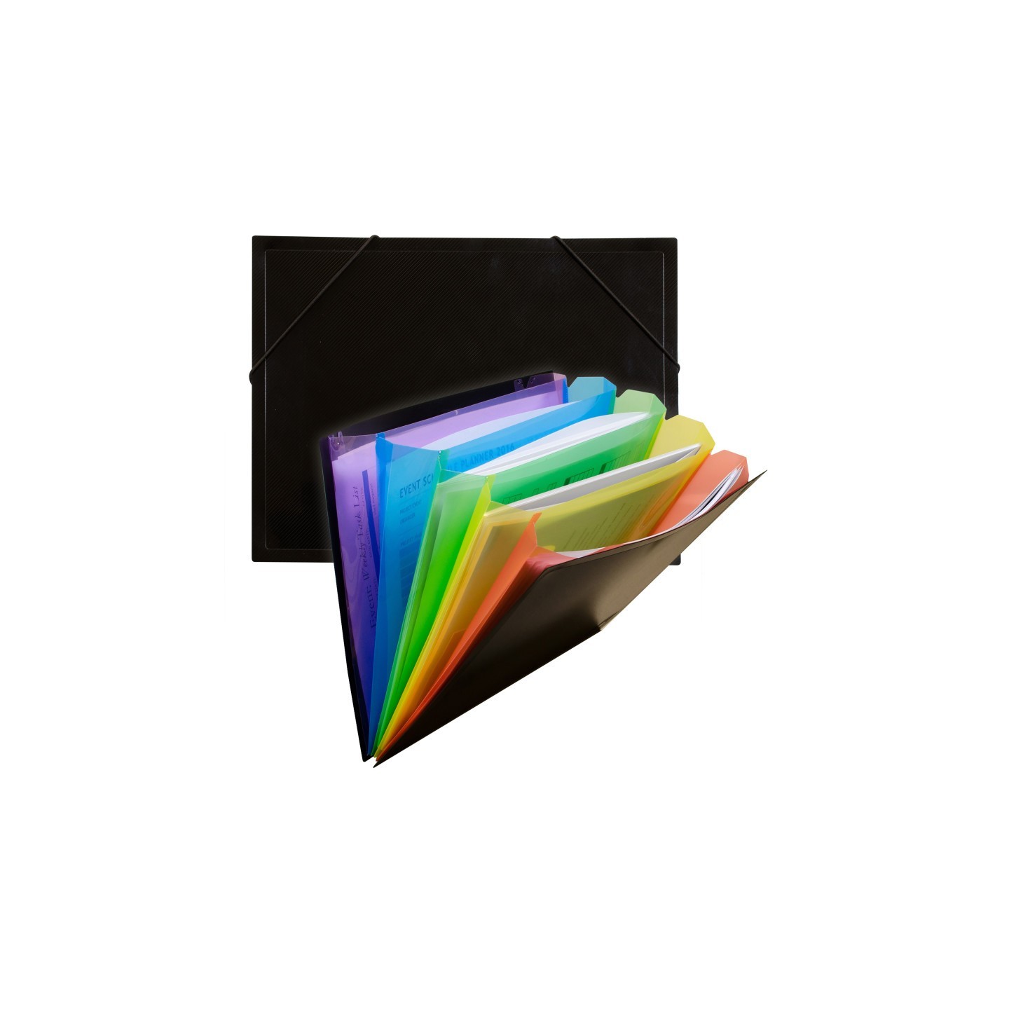 C-Line® Rainbow Document Sorter, Black/Multicolor