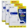 C-Line® No-Hole Heavyweight Poly Sheet Protectors, Clear, Top Loading, 11" x 8-1/2", 25 Per Box, 3 Boxes