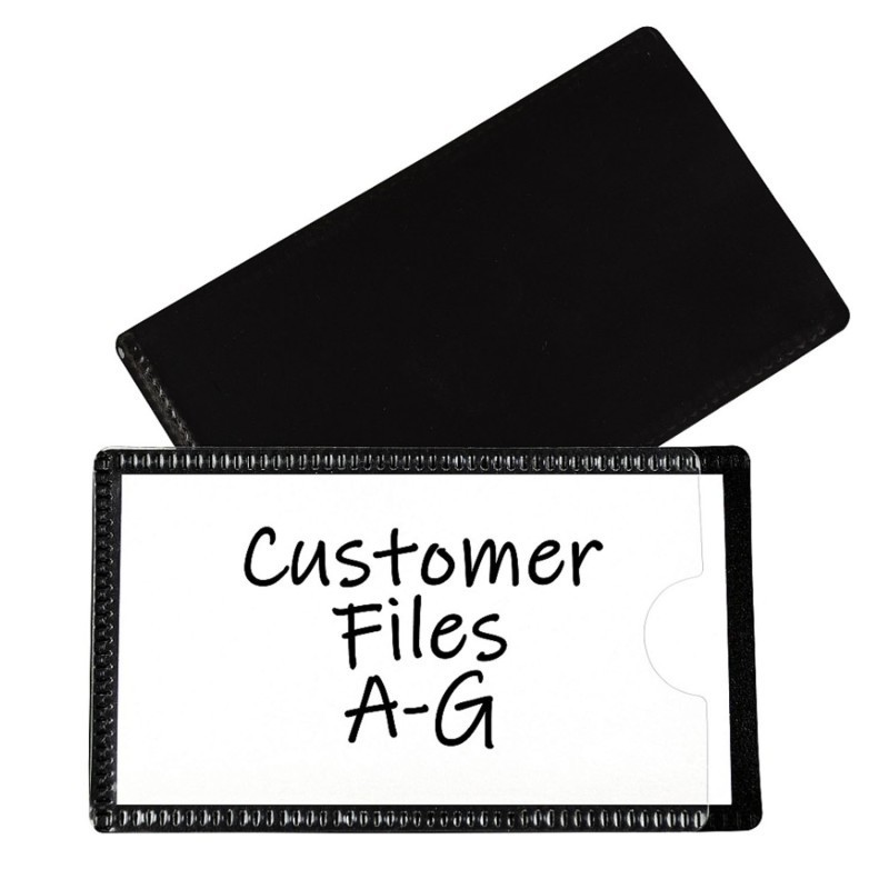 C-Line® Slap 'N Go Magnetic Holders, Side Load, 4-1/4 x 2-1/2, Black, Pack of 10