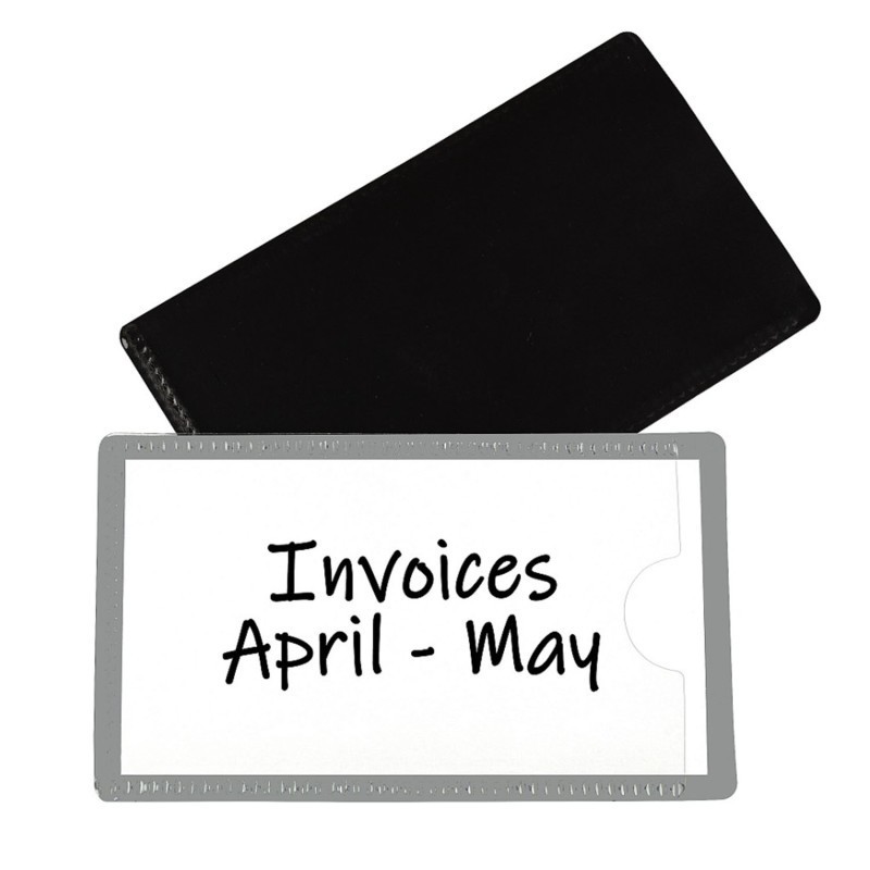 C-Line® Slap 'N Go Magnetic Holders, Side Load, 4-1/4 x 2-1/2, Gray, Pack of 10