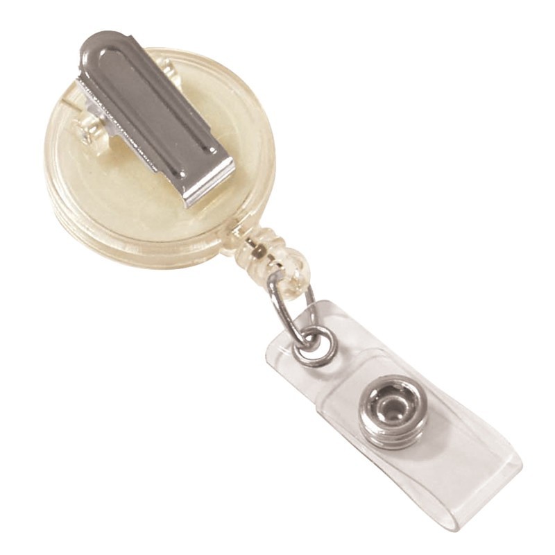 C-Line® Retracting ID Card Reels, Spring Clip, Clear, Pack of 12