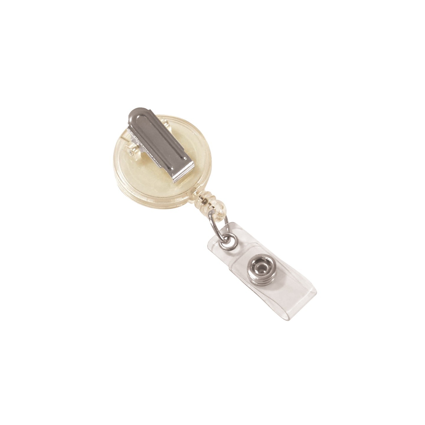 C-Line® Retracting ID Card Reels, Spring Clip, Clear, Pack of 12
