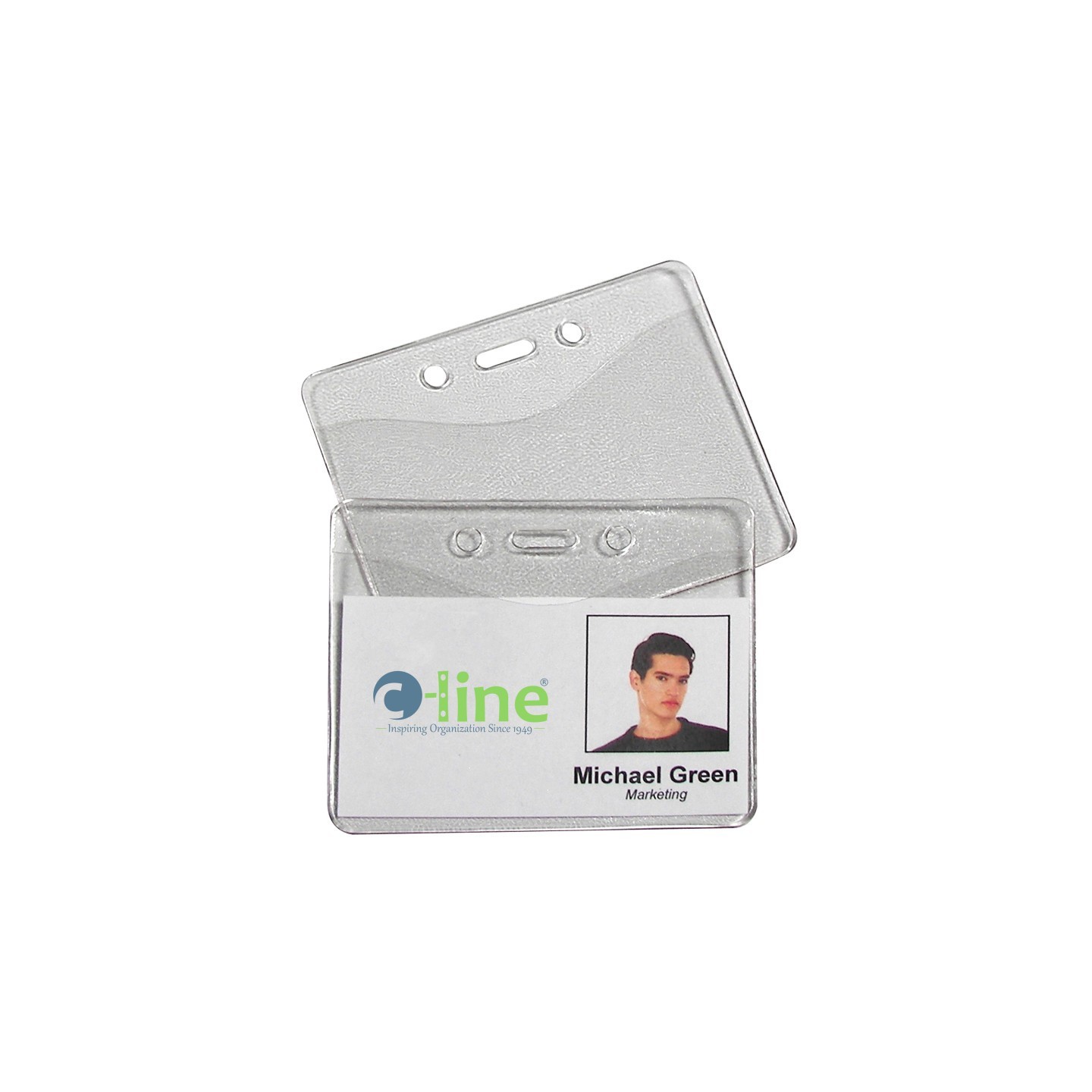 C-Line® Heavy Duty ID Badge Holders, Vinyl, Horizontal, 2-3/8 x 3-3/8, Box of 100