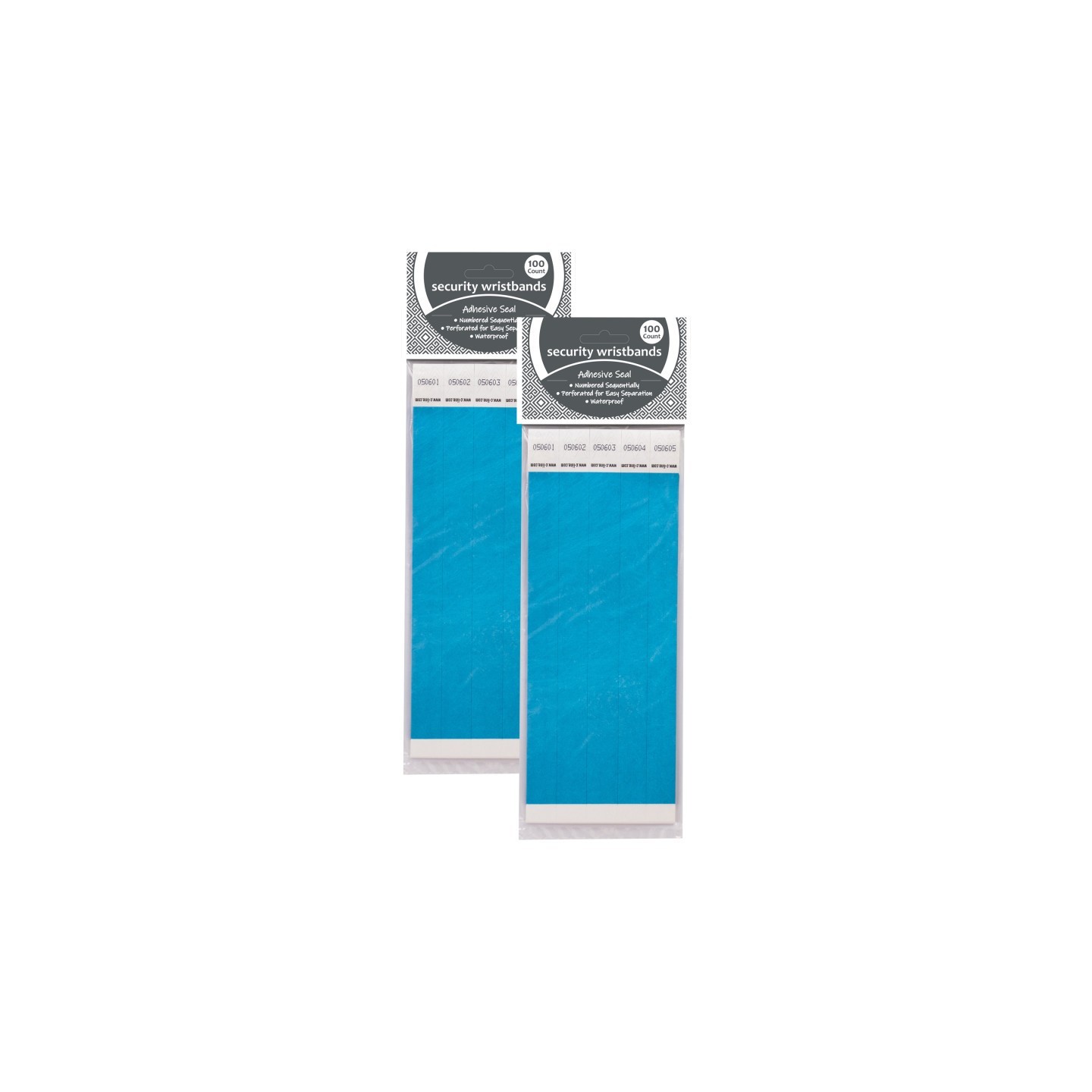 C-Line® DuPont™ Tyvek® Security Wristbands, Blue, 100 Per Pack, 2 Packs