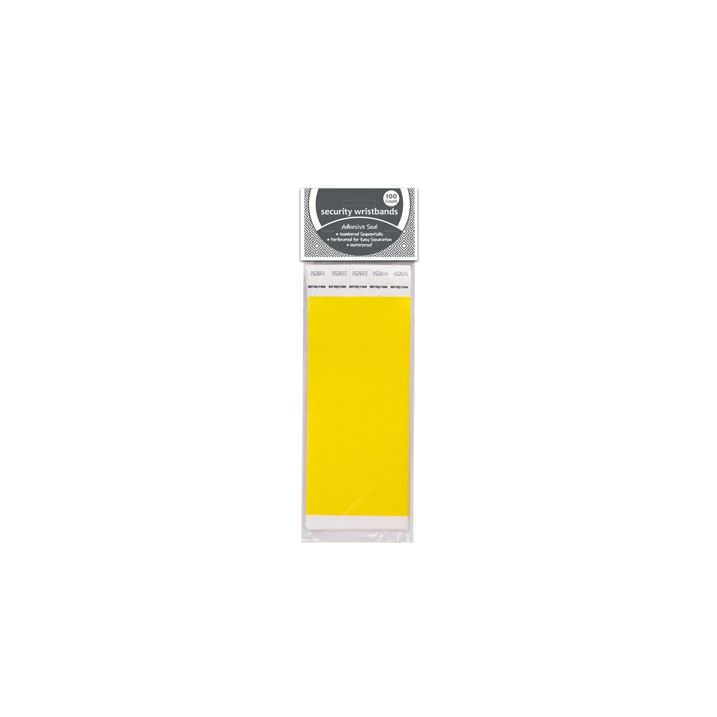 C-Line® DuPont™ Tyvek® Security Wristbands, Yellow, Pack of 100