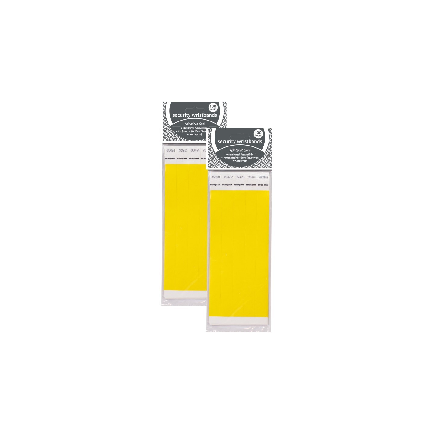 C-Line® DuPont™ Tyvek® Security Wristbands, Yellow, 100 Per Pack, 2 Packs