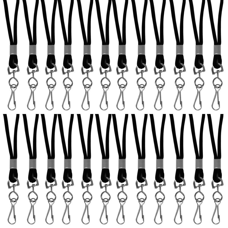 C-Line® Standard Lanyard, Black, Swivel Hook, Pack of 24
