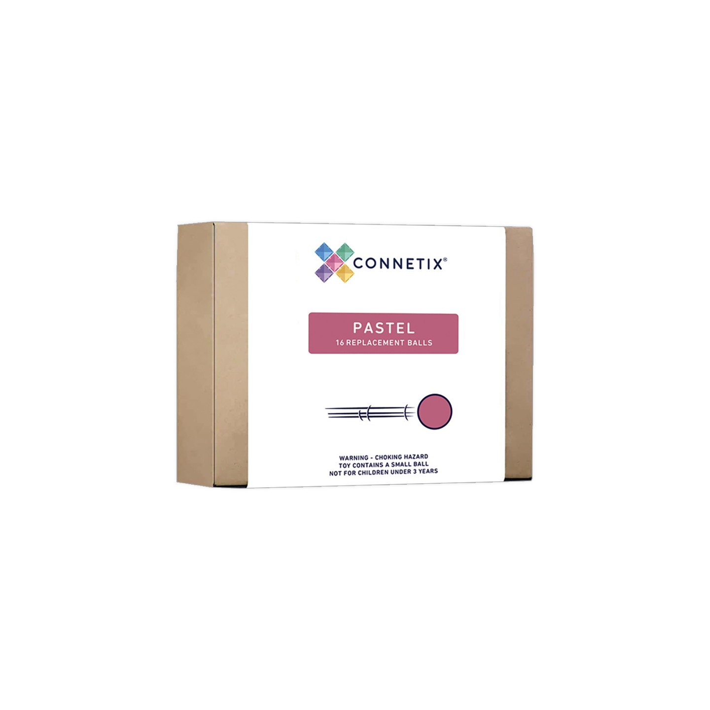 Connetix Magnetic Tiles Pastel Ball Pack, 16 Pieces