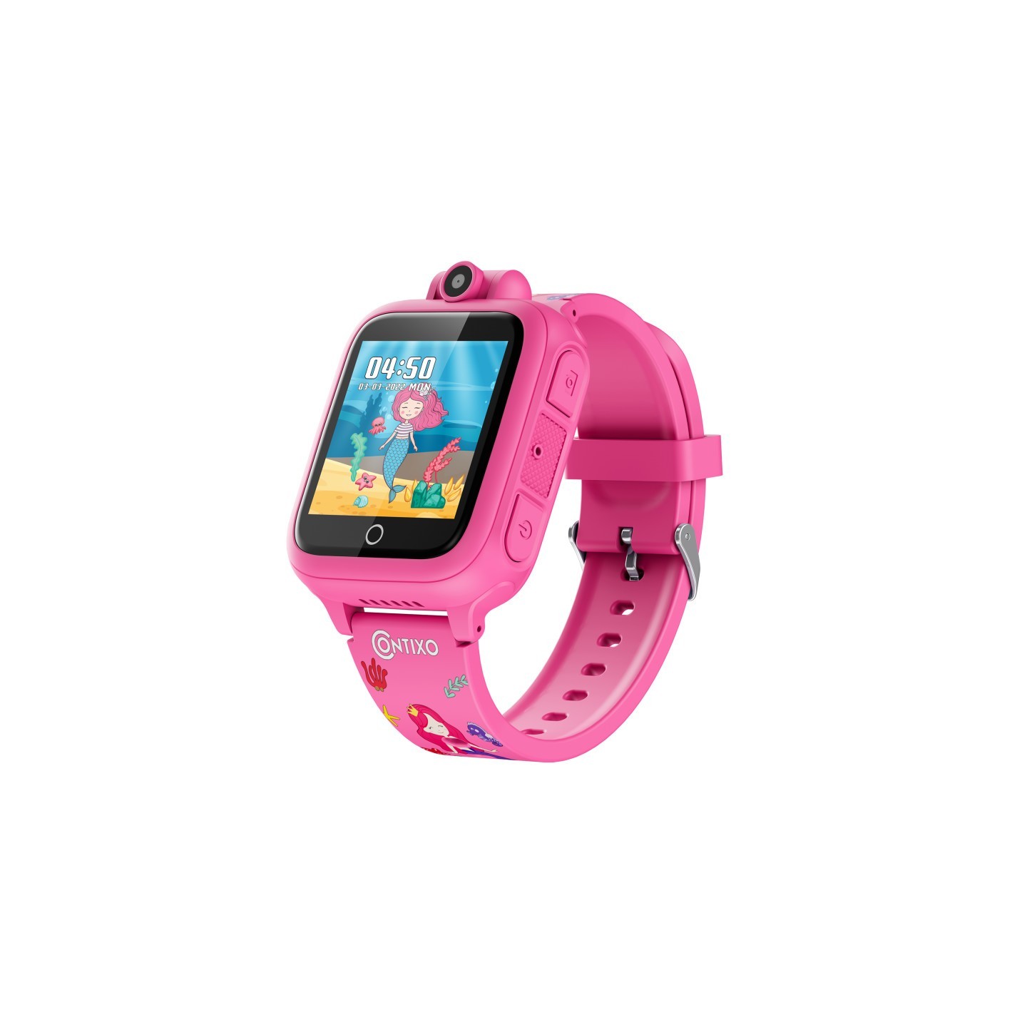 Contixo KW1 Smart Watch for Kids with Educational Games, HD Touch Screen, Camera, and MP3 Music Player, Pink