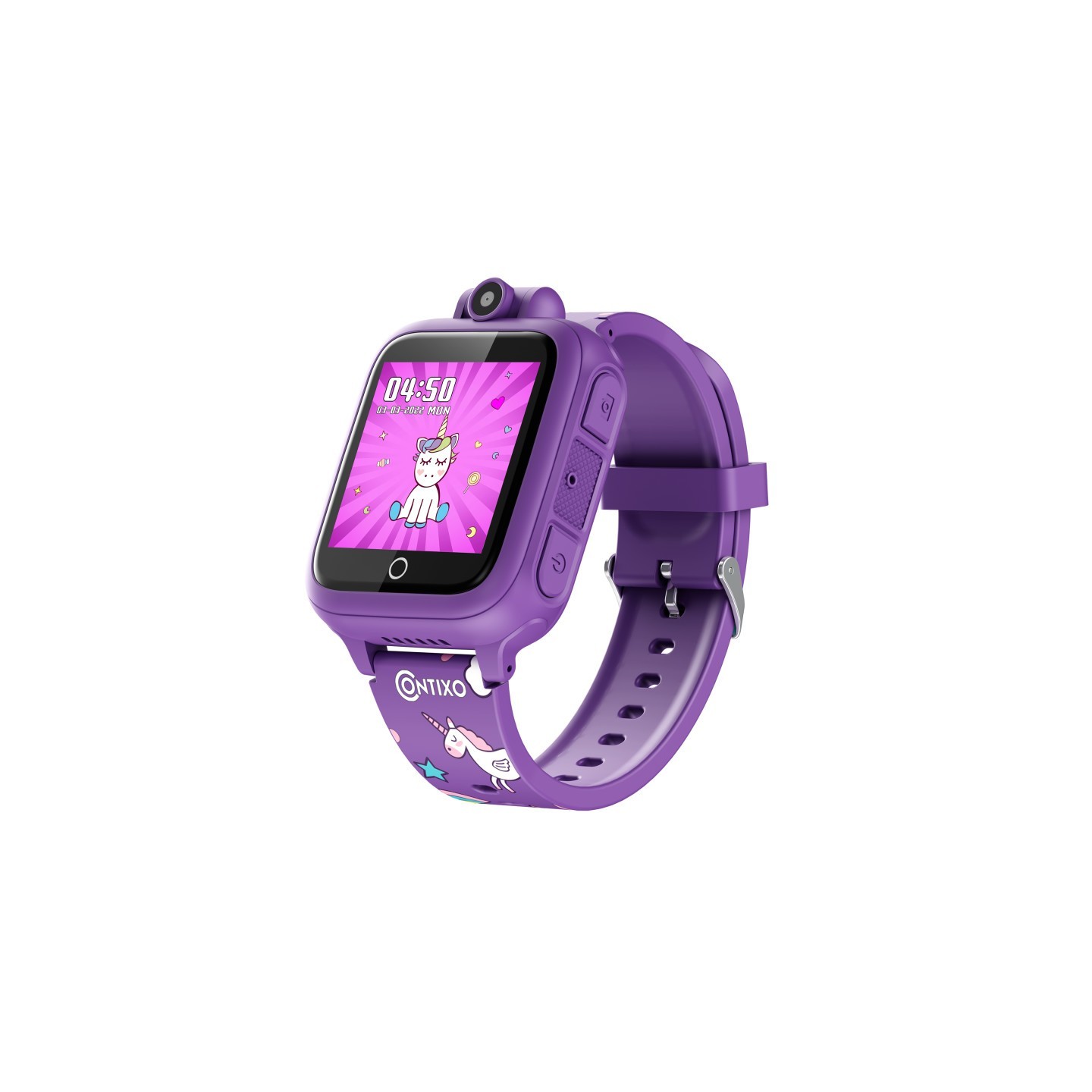 Contixo KW1 Smart Watch for Kids with Educational Games, HD Touch Screen, Camera, and MP3 Music Player, Purple