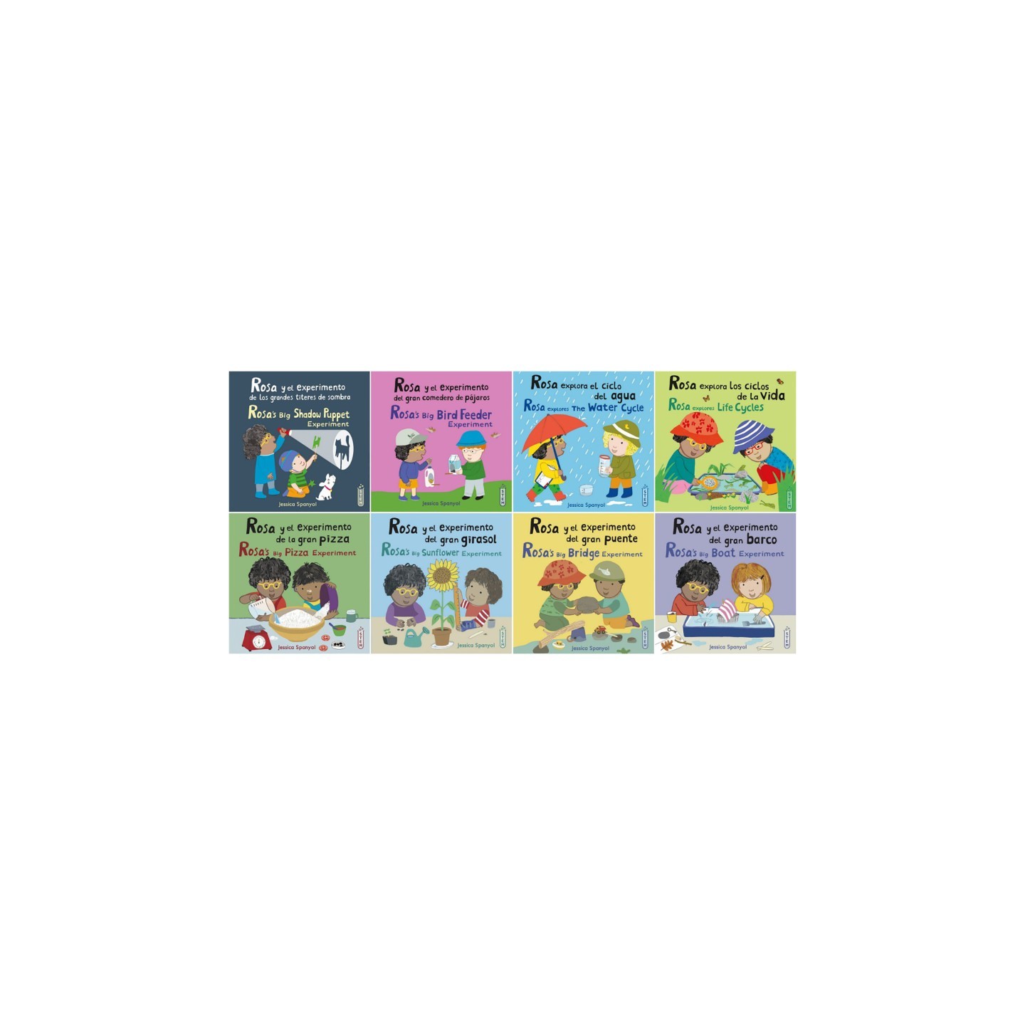 Child's Play Books Rosa's Workshop Set 1 & 2 Bilingual Spanish/English 8-Book Set