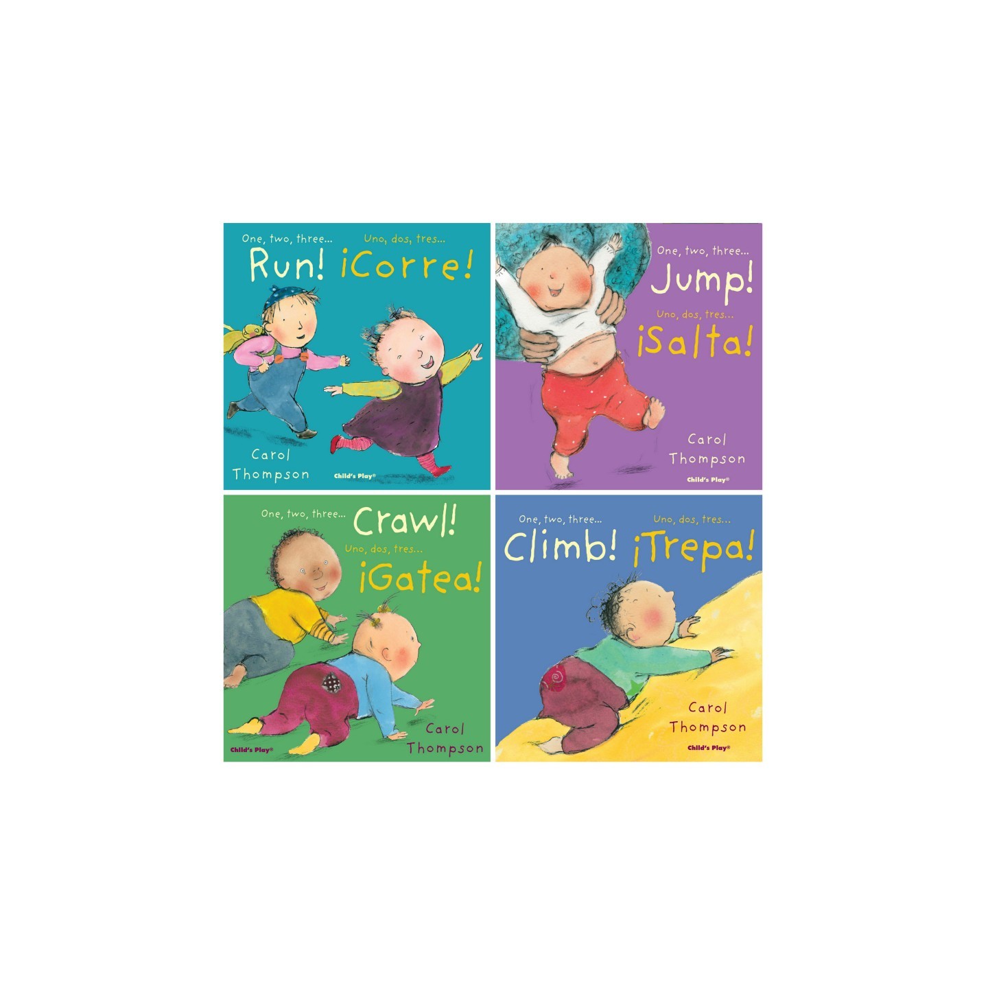Child's Play Books Little Movers Bilingual Books, Set of 4