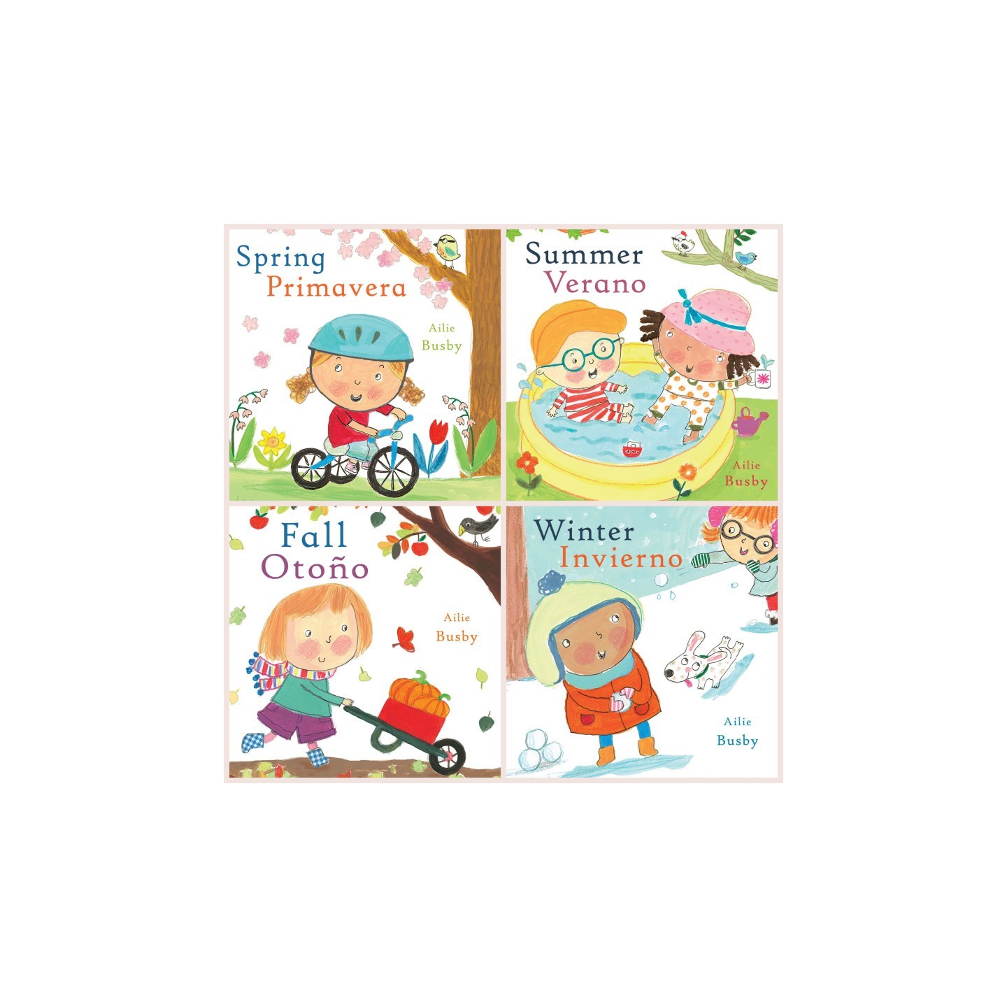 Child's Play Books Seasons/Estaciones Bilingual English/Spanish Books, Set of 4