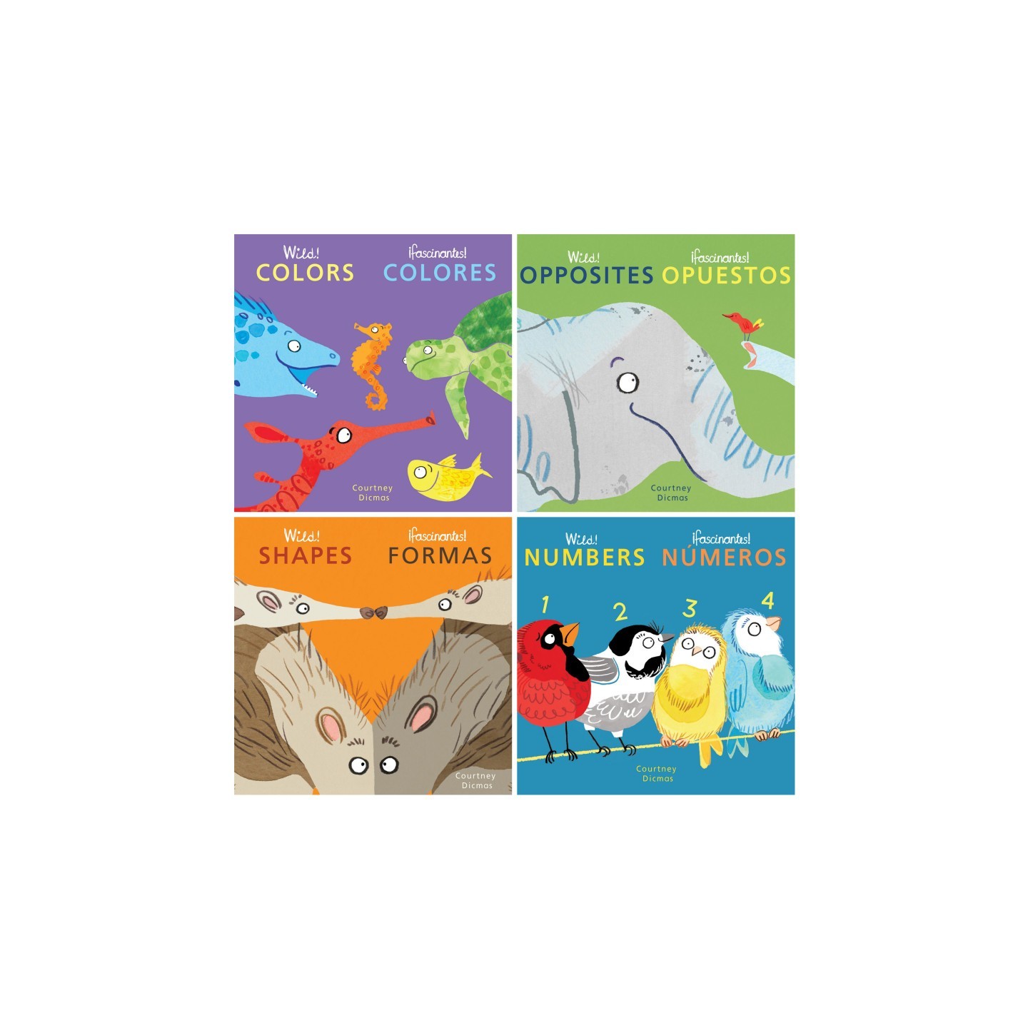 Child's Play Books Wild! Concepts Bilingual Board Books, Set of 4