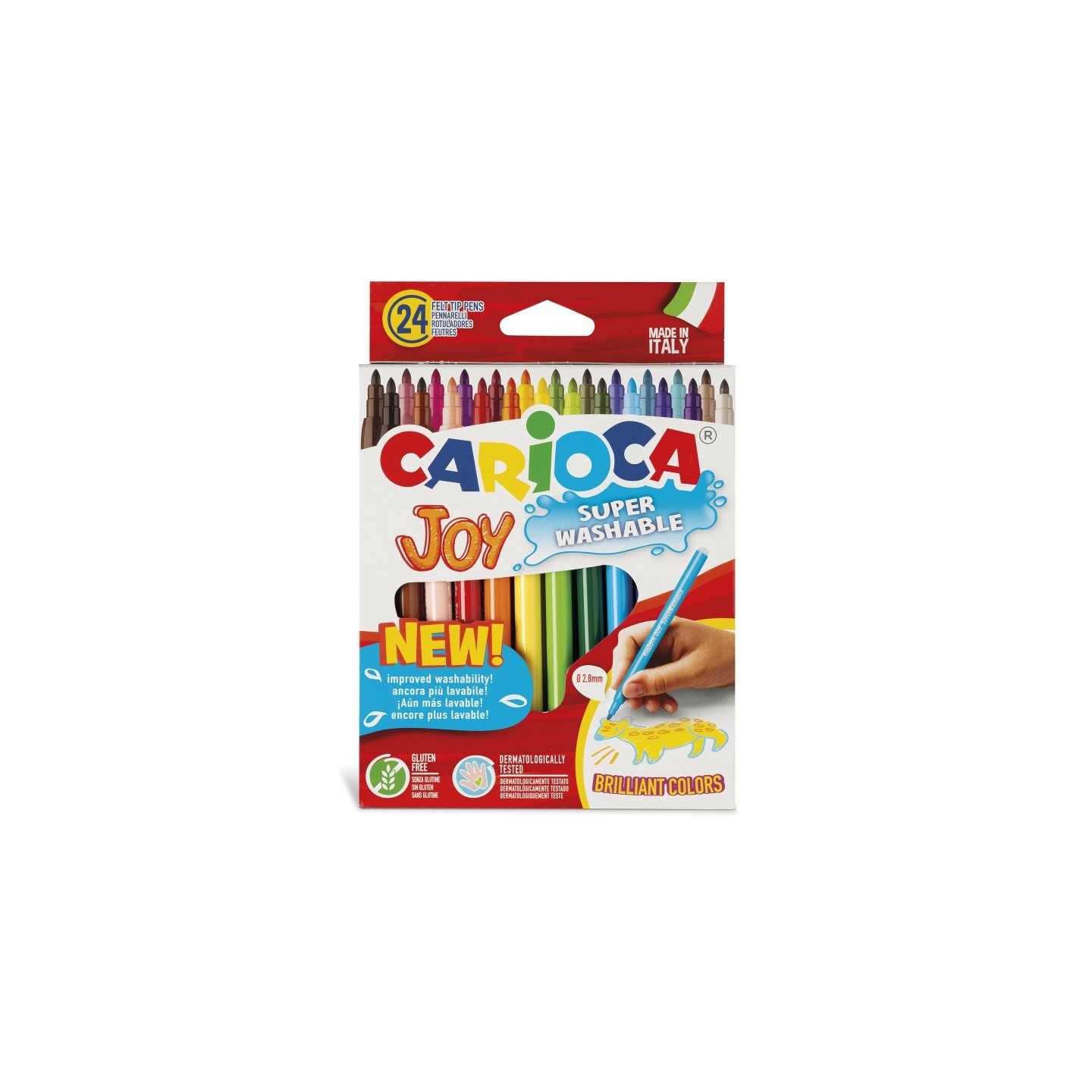 CARIOCA Joy Fine Tip Washable Felt Tip Pens - 24 Pieces