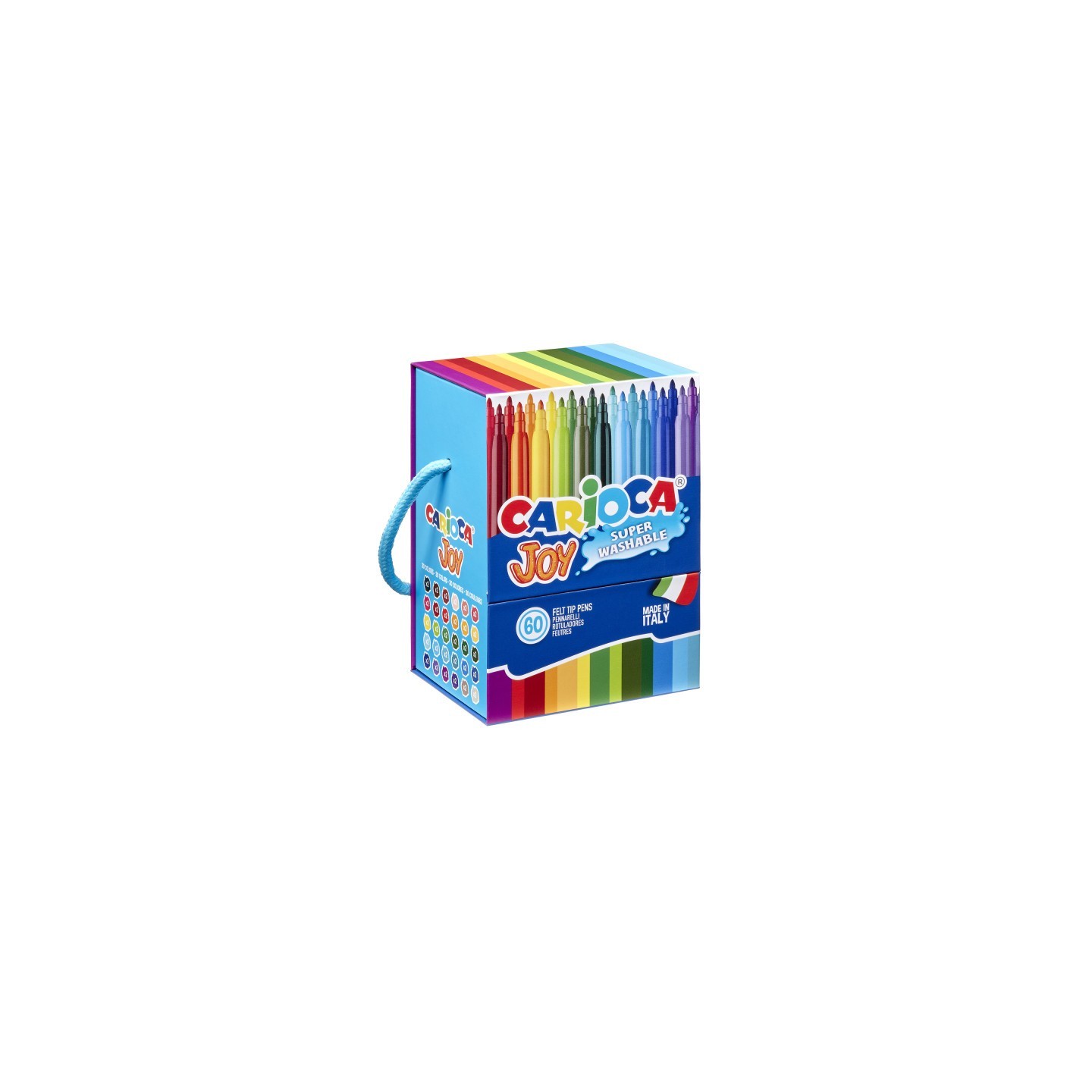 CARIOCA Joy Washable Hard Box Fine Tip Felt Tip Pens - 60 Pieces