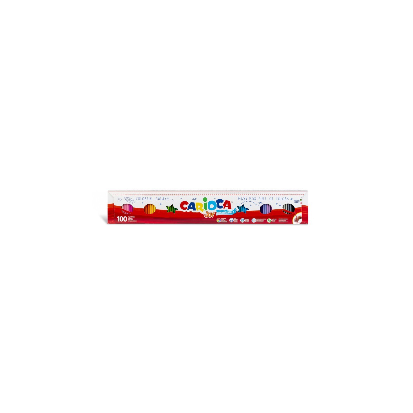 CARIOCA Joy Fine Tip Felt Tip Washable Pens 1 Meter - 100 Pieces