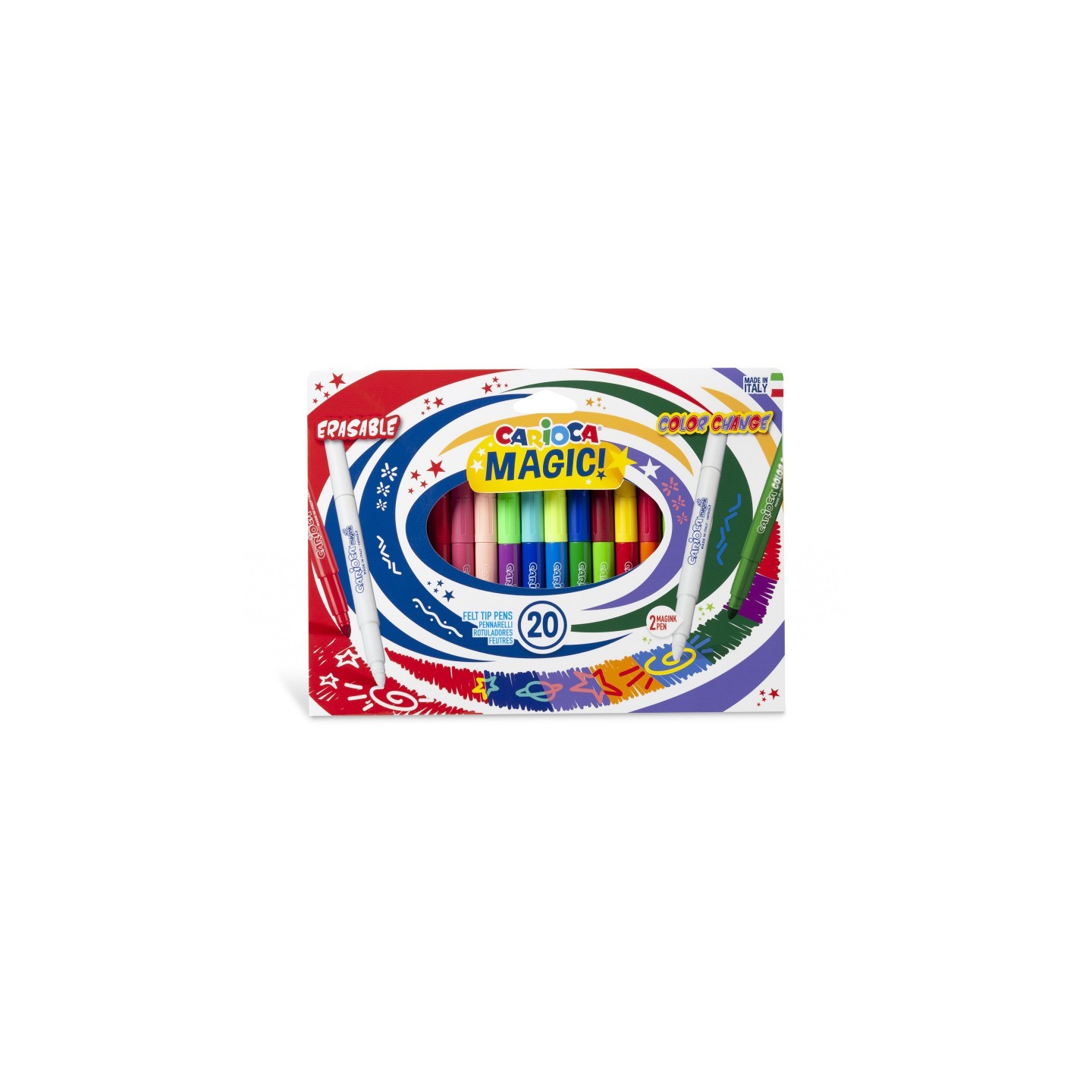 CARIOCA Magic Felt Tip Pens Magic Markers - 20 Pieces