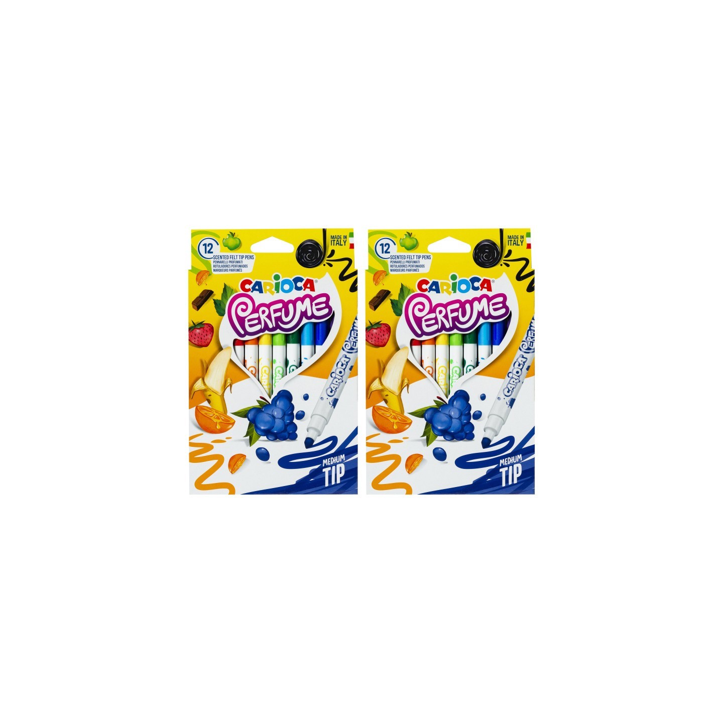 CARIOCA Perfume Scented Washable Felt Tip Pens, 12 Per Pack, 2 Packs