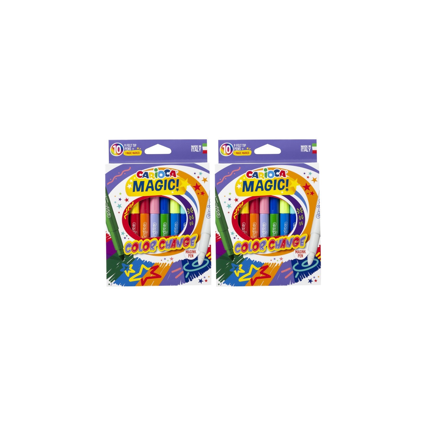 CARIOCA Magic Felt Tip Pens Color Change, 10 Per Pack, 2 Packs