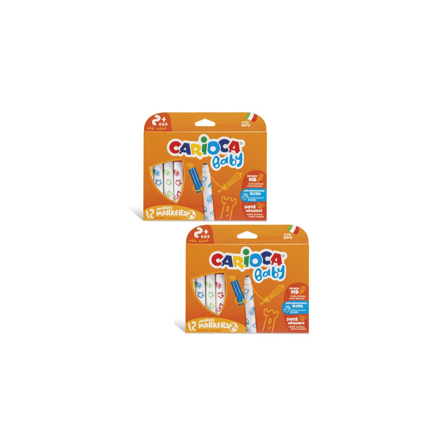 CARIOCA BABY Valorous Washable Marker, 12 Per Pack, 2 Packs