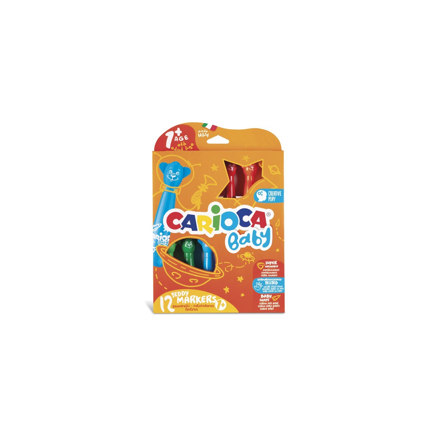 CARIOCA BABY Teddy Washable Markers - 12 Pieces