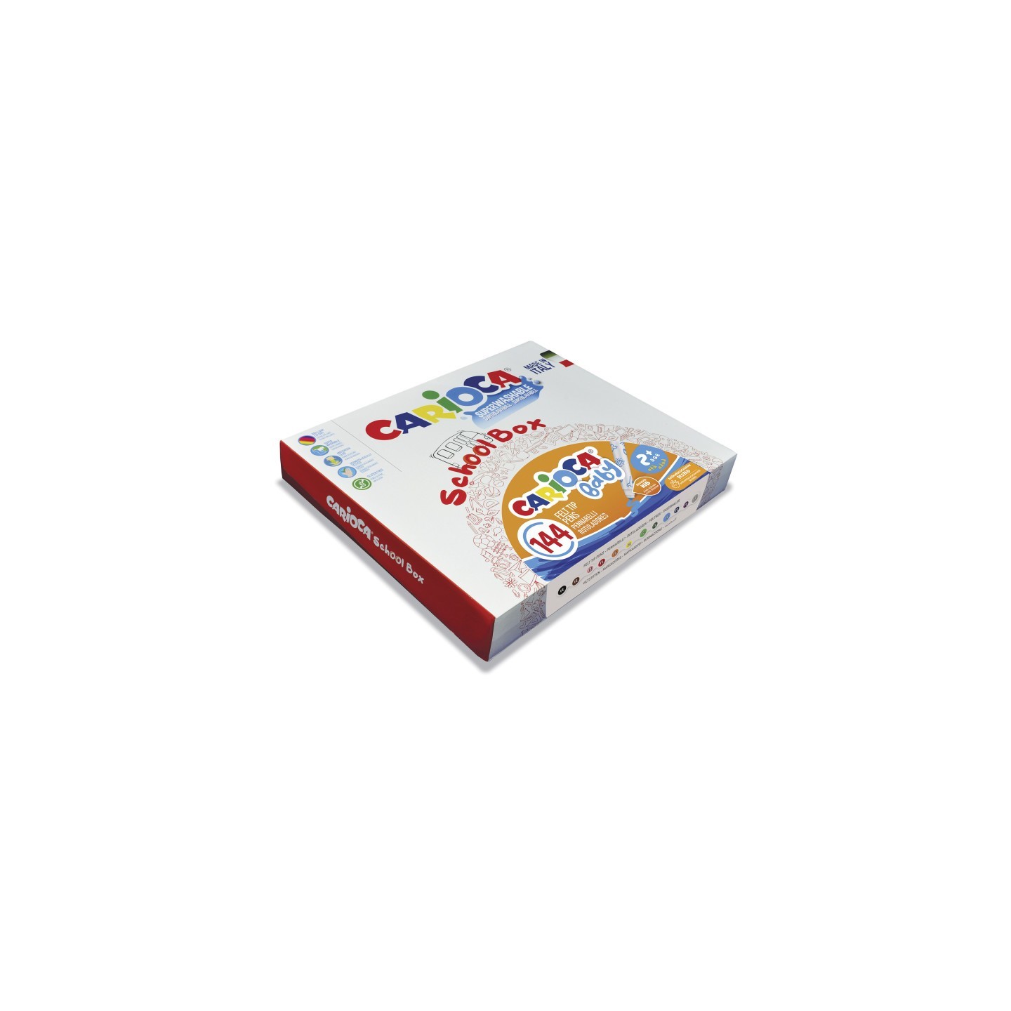 CARIOCA BABY Valorous Washable Marker School Box - 144 Pieces