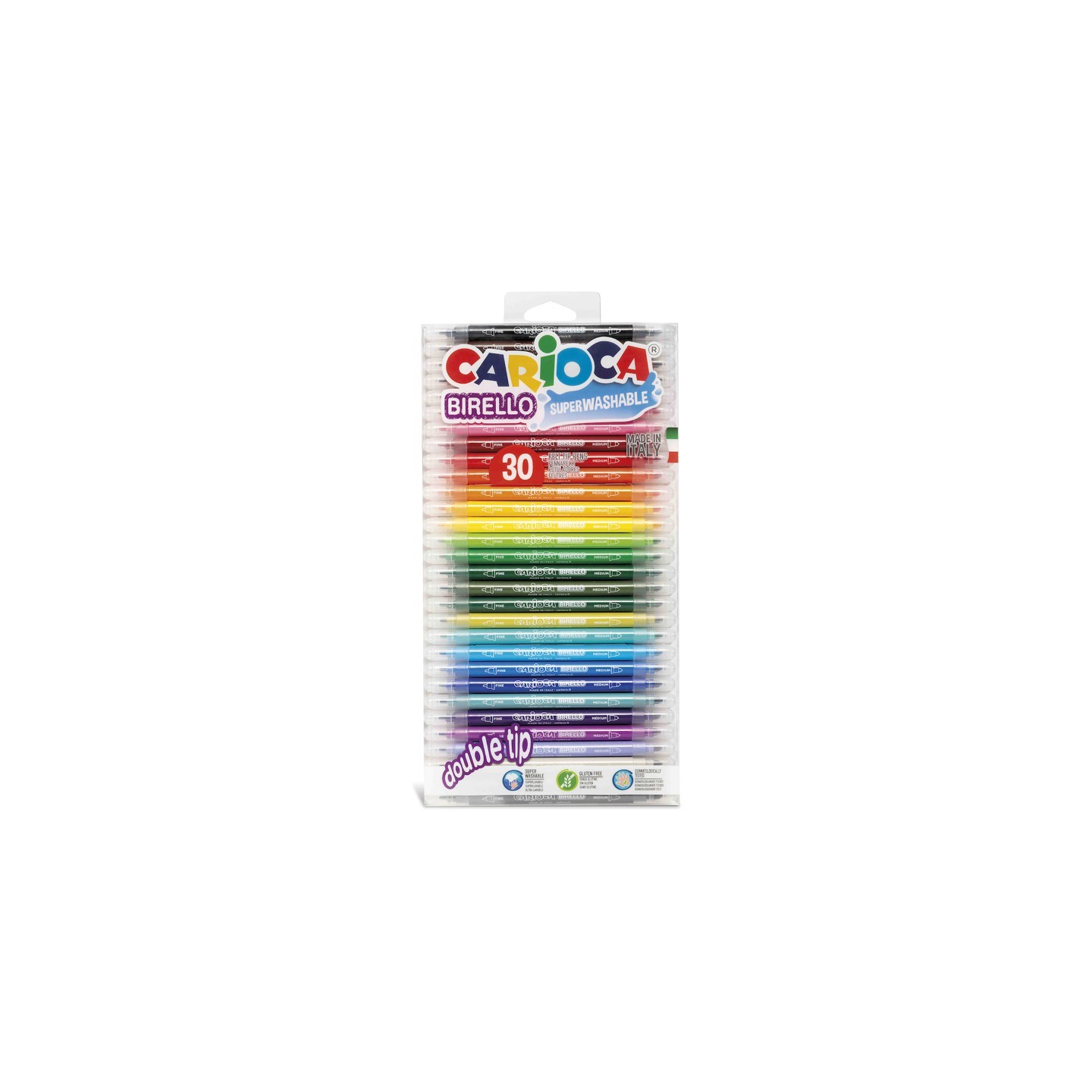 CARIOCA Birello Felt Tip Dual Tip Washable Pens - 30 Pieces