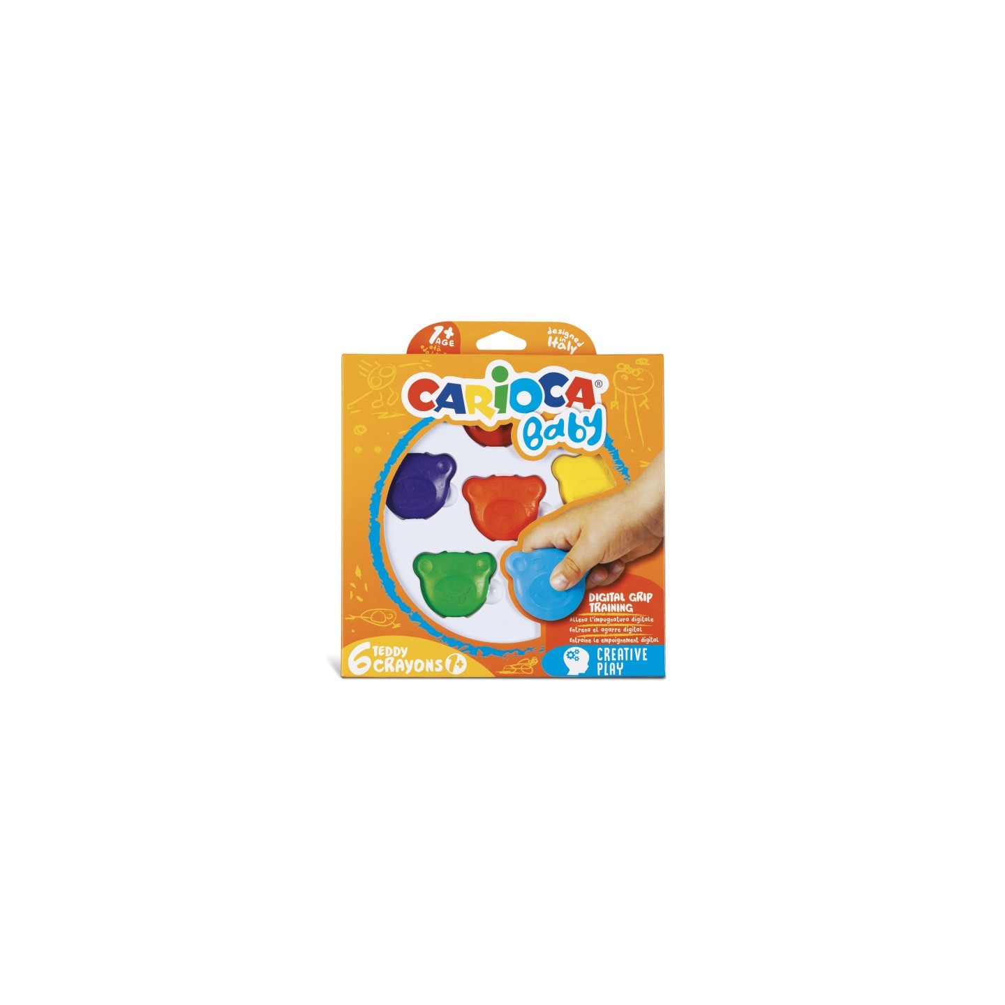 CARIOCA BABY Teddy Crayons - 6 Pieces