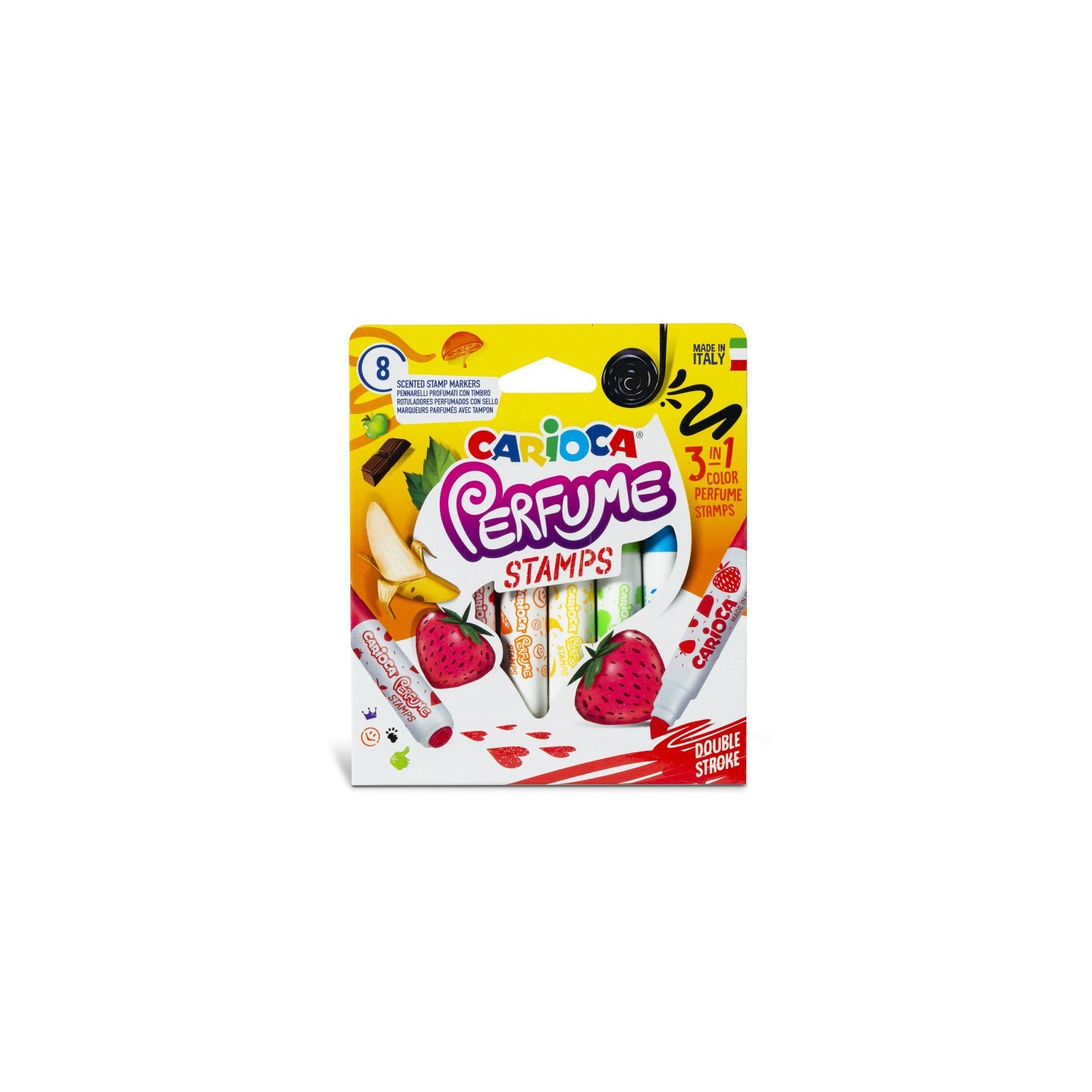CARIOCA Perfume Stamps Felt Tip Washable Pens - 8 Pieces