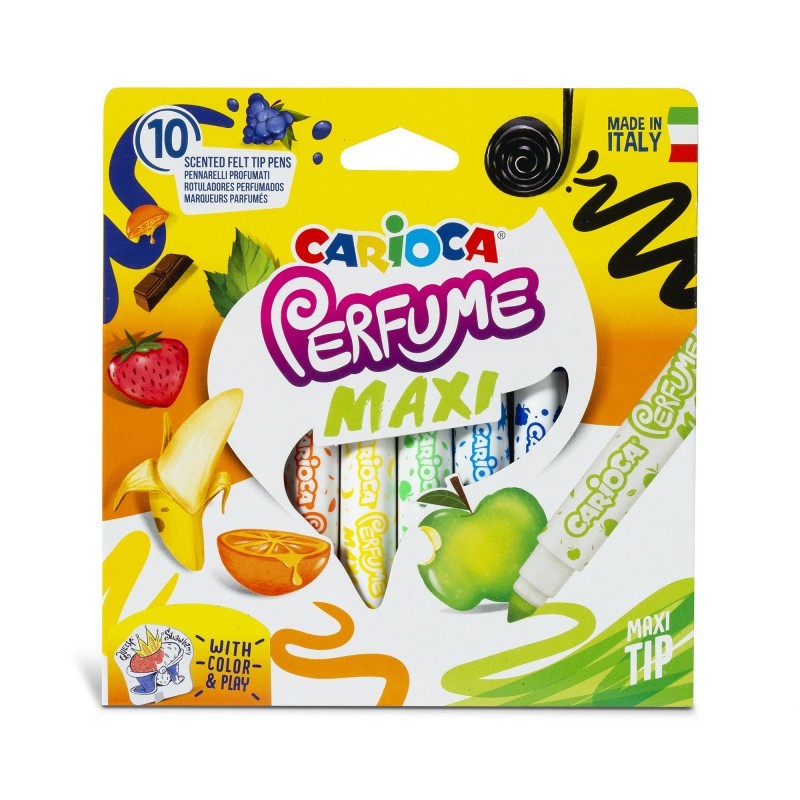 CARIOCA Perfume Maxi Washable Felt Tip Pens - 10 Pieces