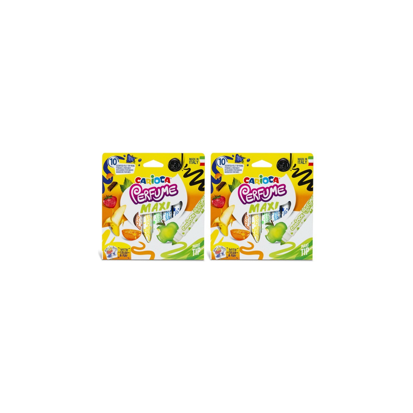 CARIOCA Perfume Maxi Washable Felt Tip Pens, 10 Per Pack, 2 Packs