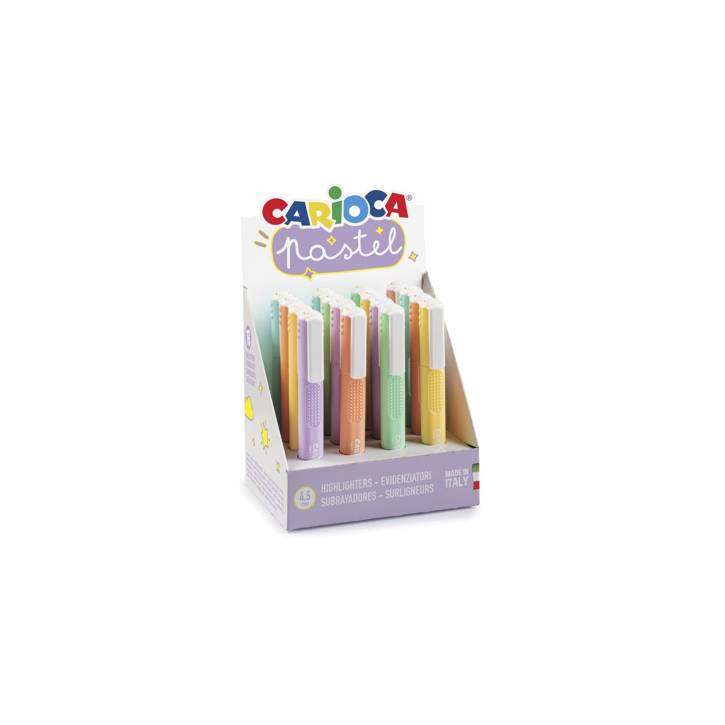 CARIOCA Pastel Washable Highlighters Display - 16 Pieces