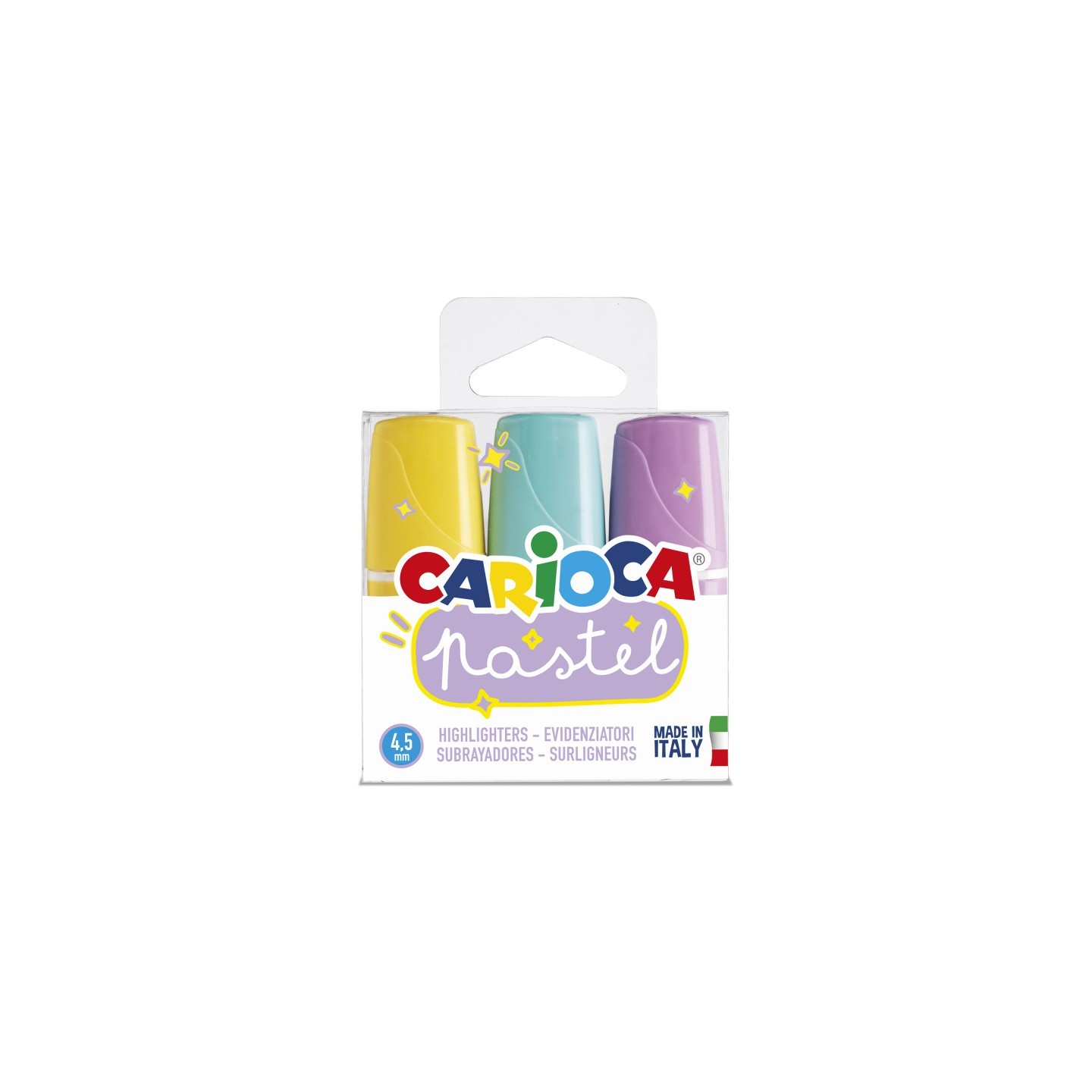 CARIOCA Minilight Pastel Washable Highlighters - 3 Pieces