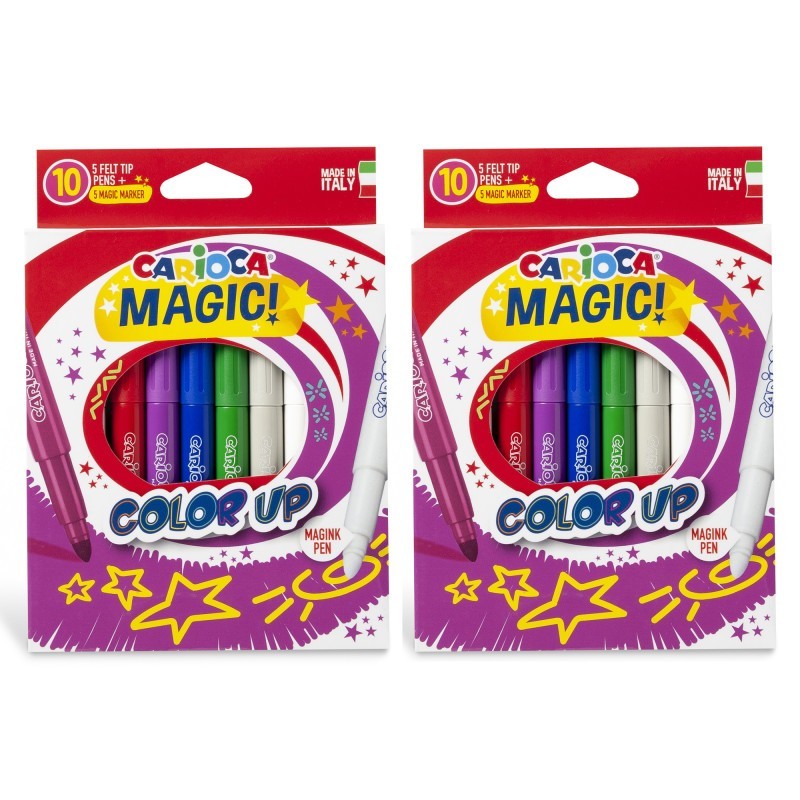 CARIOCA Magic Color Up Felt Tip Pens, 10 Per Pack, 2 Packs