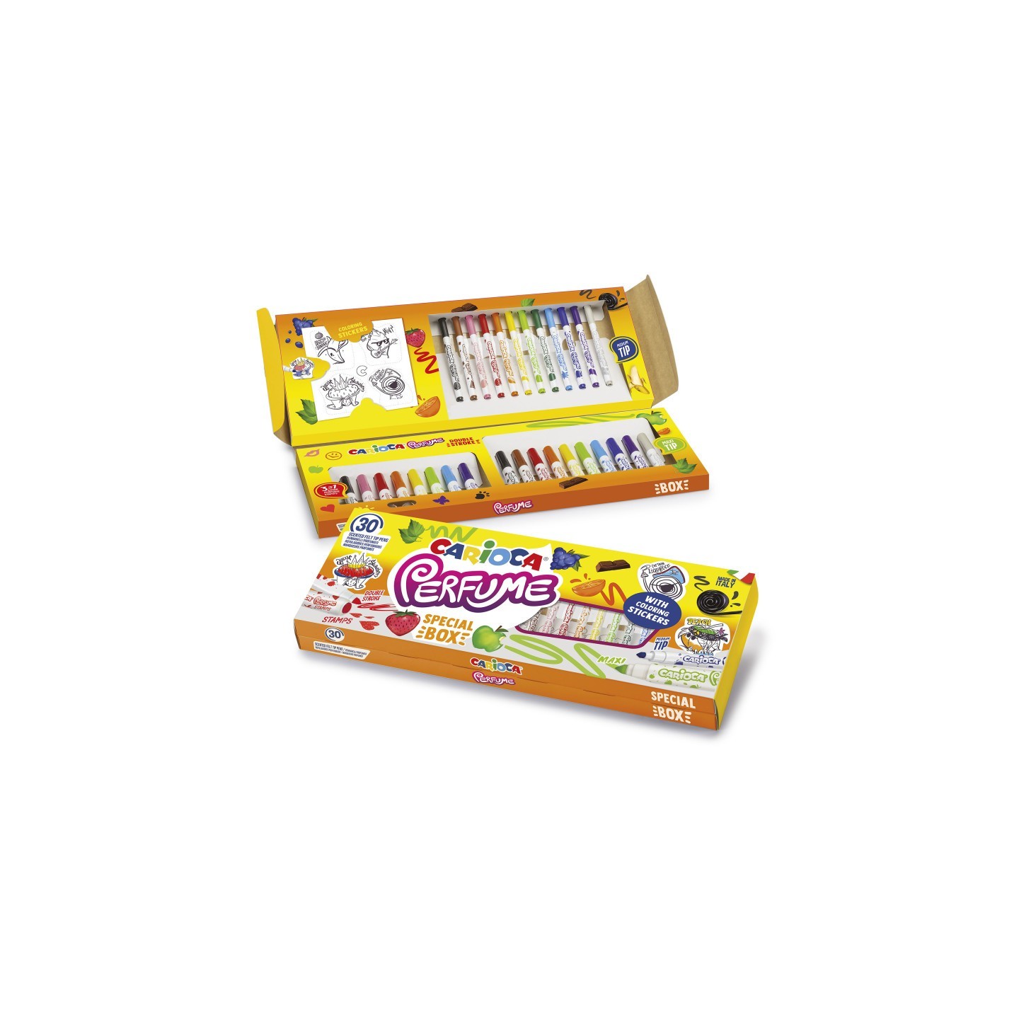 CARIOCA Perfume Felt Tip Washable Pens Special Box - 30 Pieces + Stickers