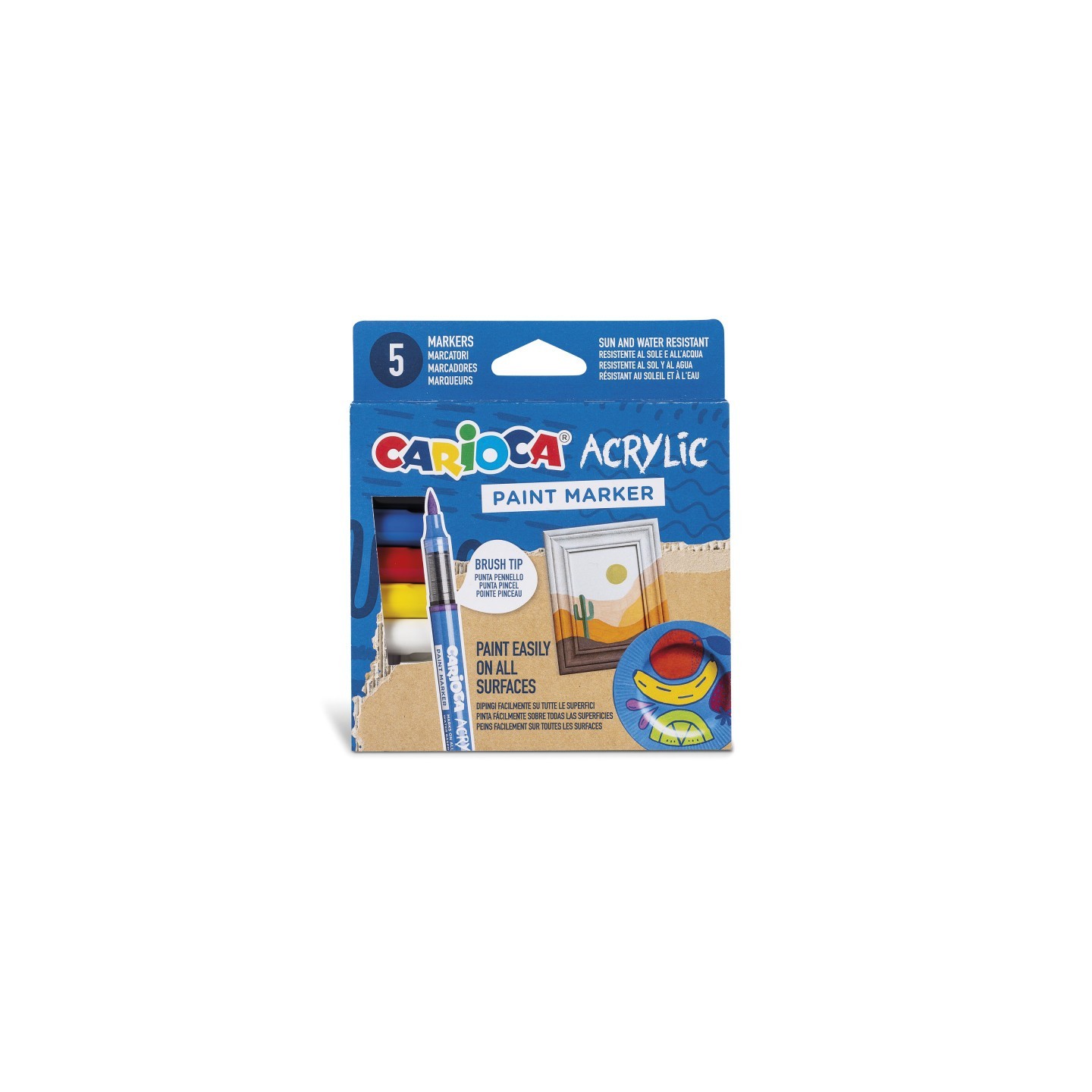 CARIOCA Acrylic Paint Markers - 5 Pieces