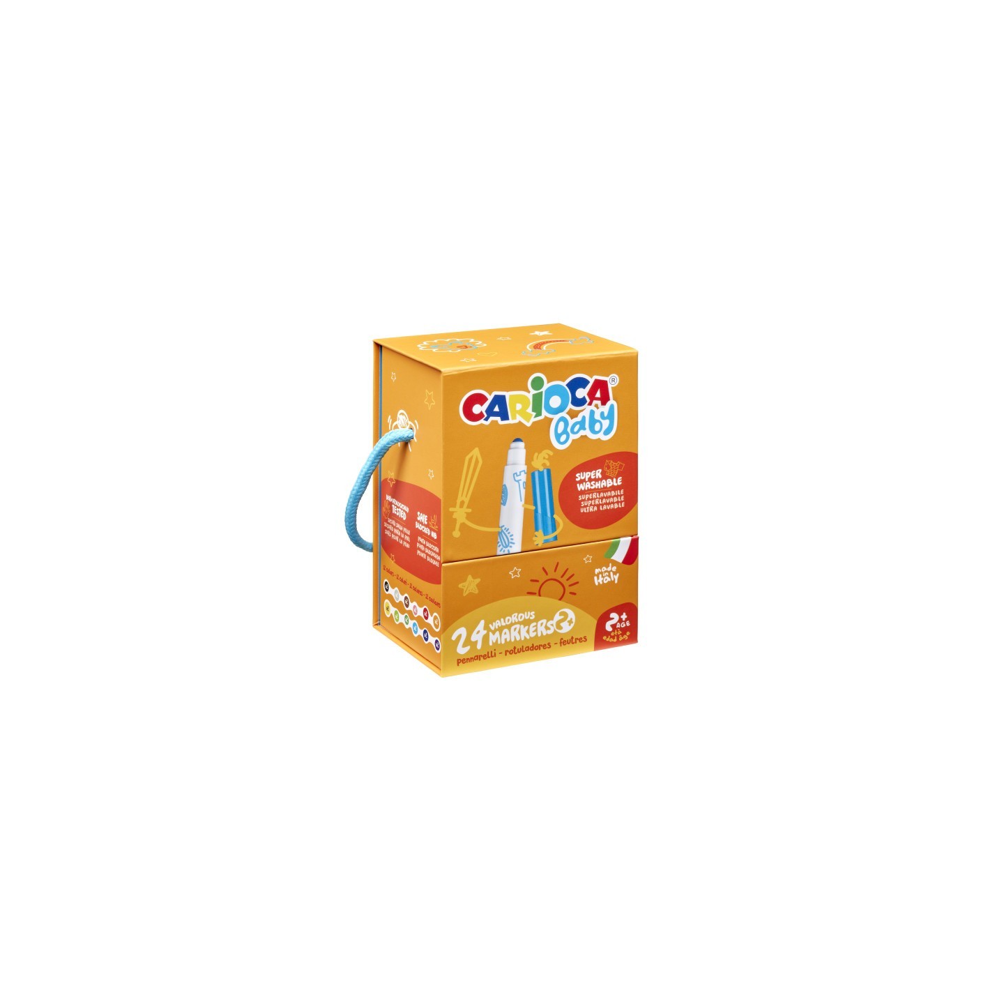 CARIOCA Baby Valorous Washable Markers 2+ Hard Box - 24 Pieces