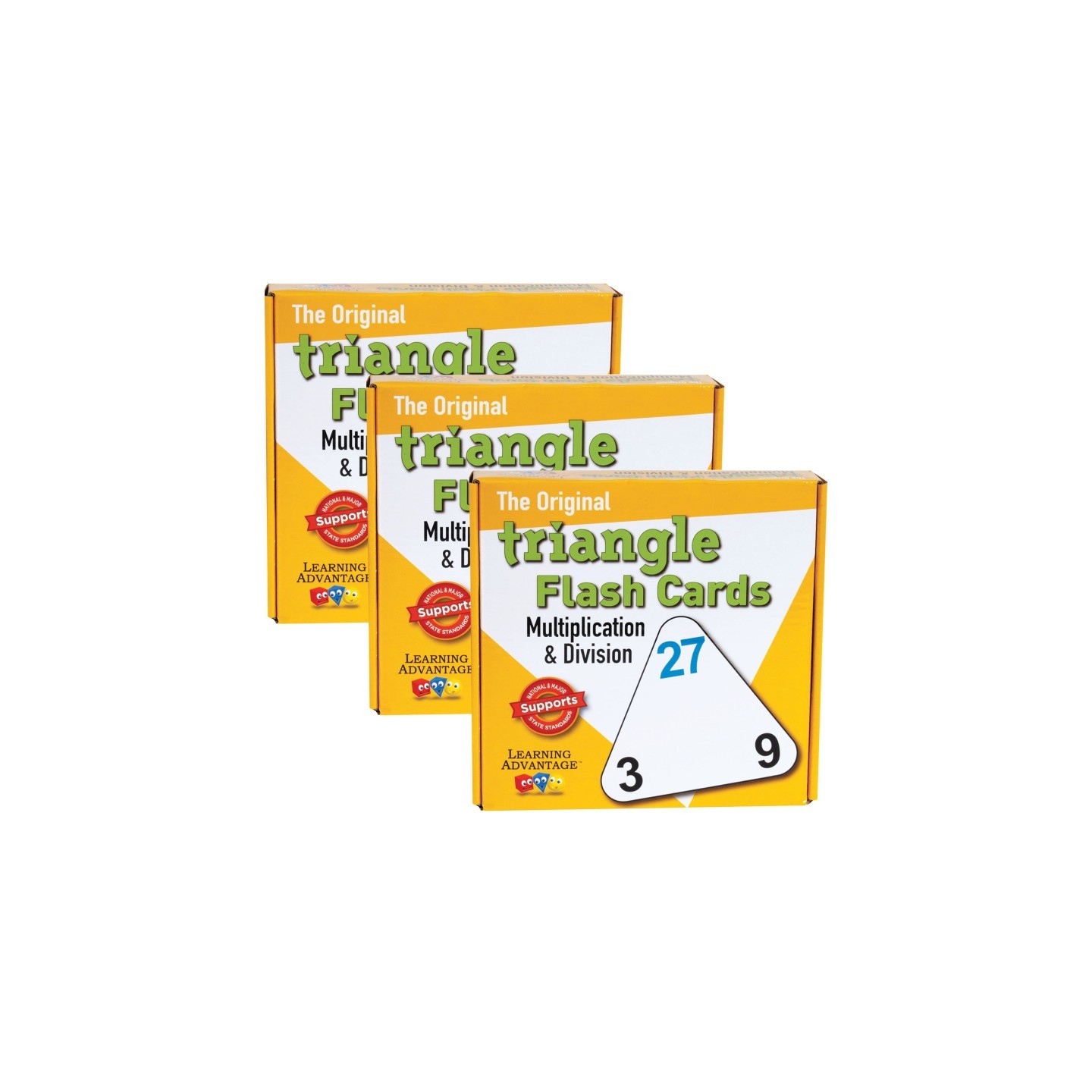 Learning Advantage® The Original Triangle Flash Cards - Multiplication & Division - 20 Per Set - 3 Sets