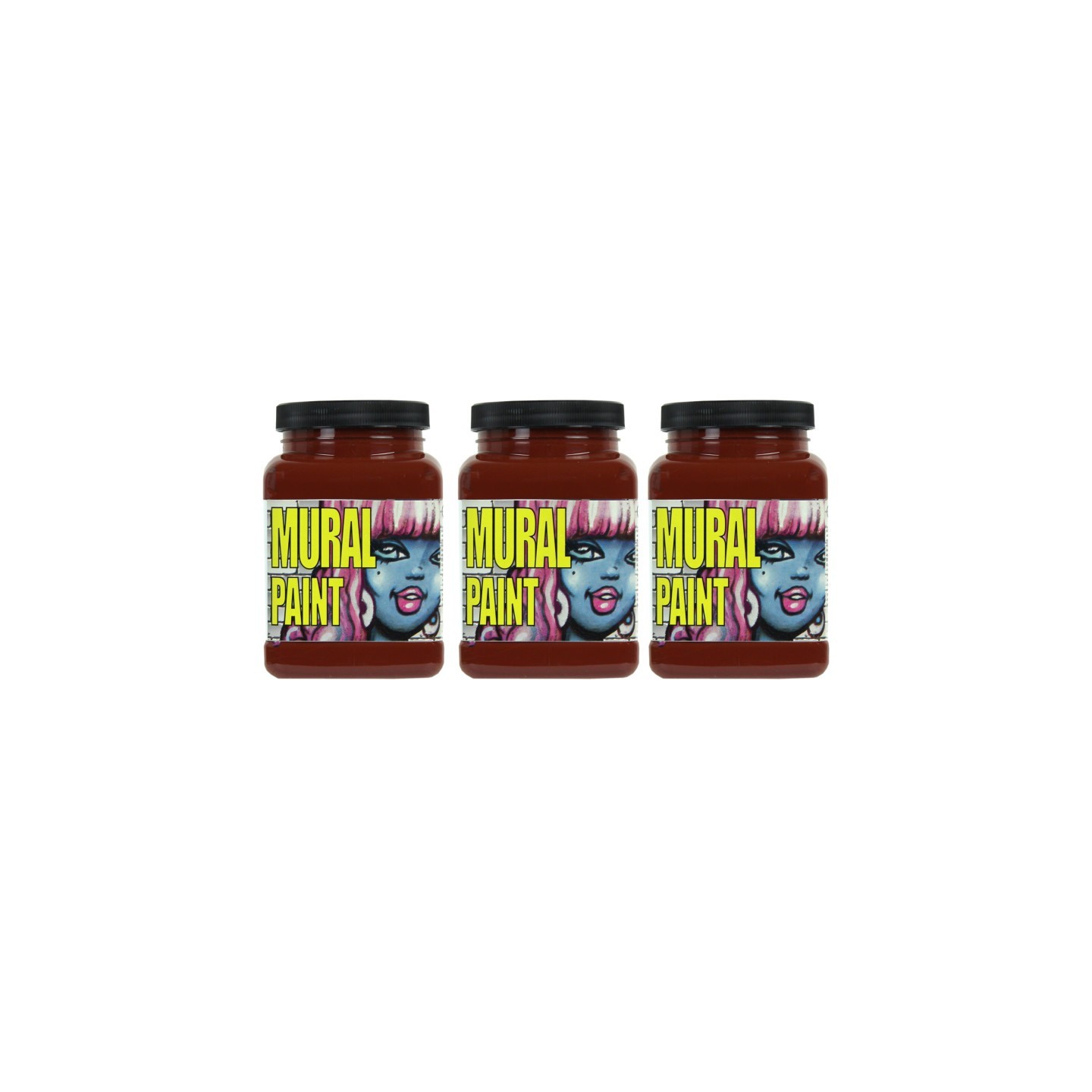 Chroma Mural Paint, Pint, Dirt (Burnt Sienna), Pack of 3