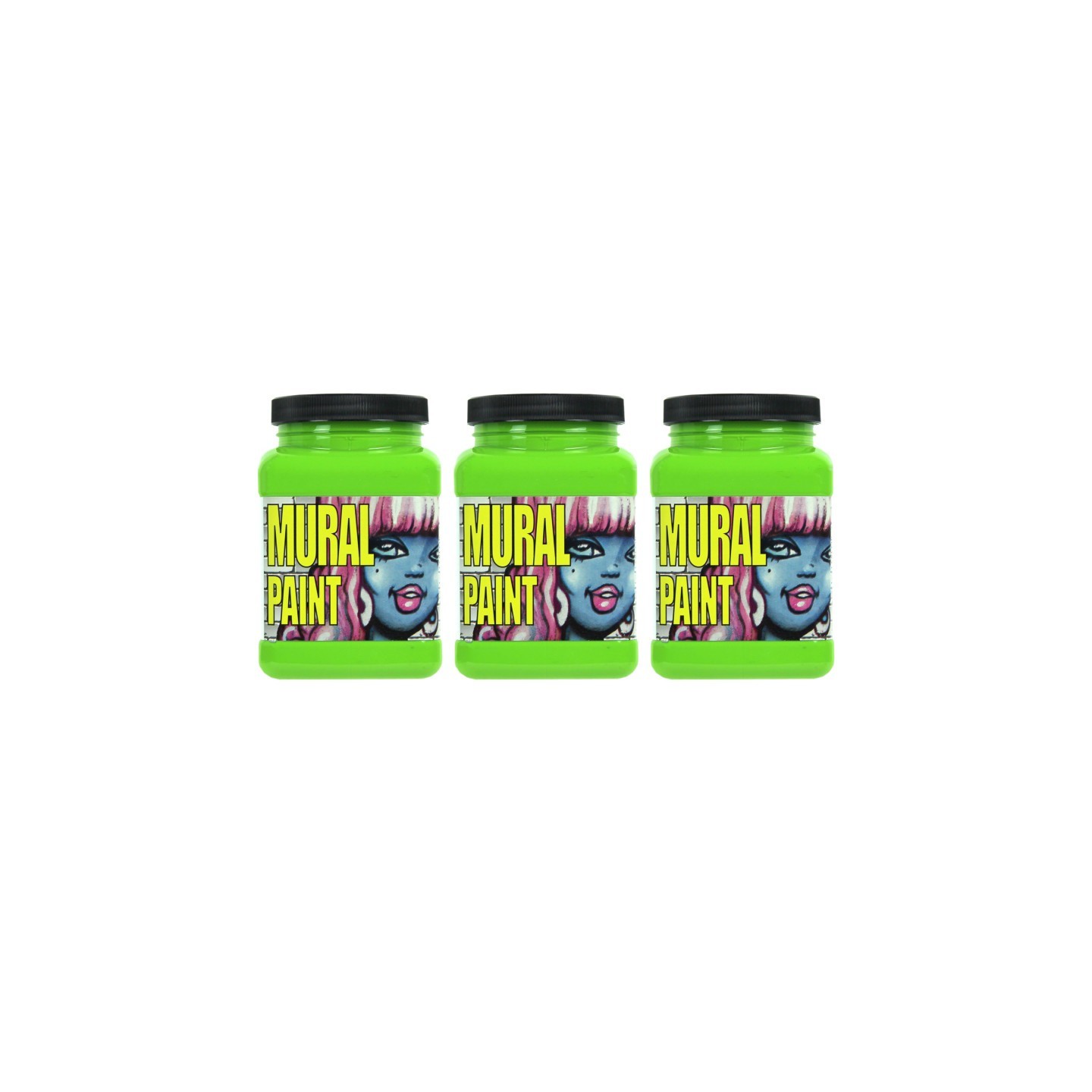 Chroma Mural Paint, Pint, Slime (Green Light), Pack of 3