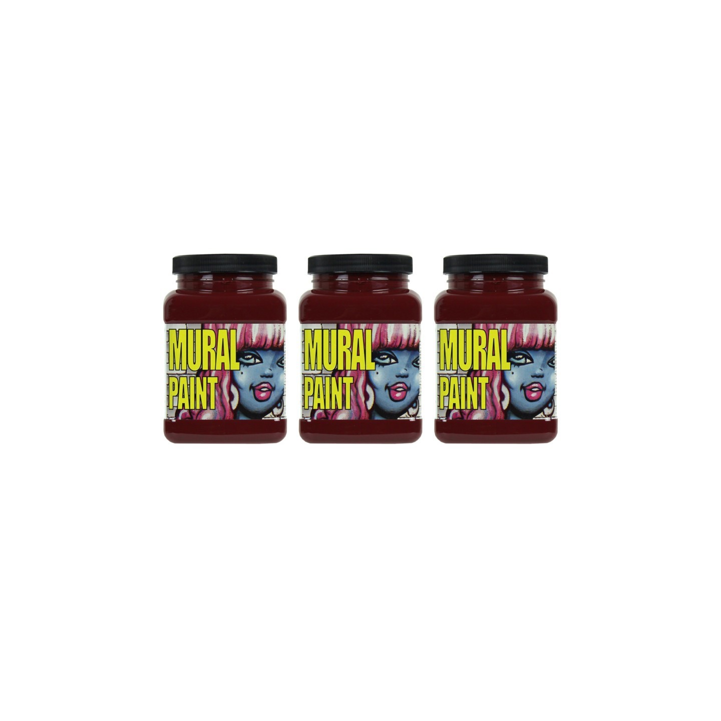 Chroma Mural Paint, Pint, Brick (Dark Red), Pack of 3