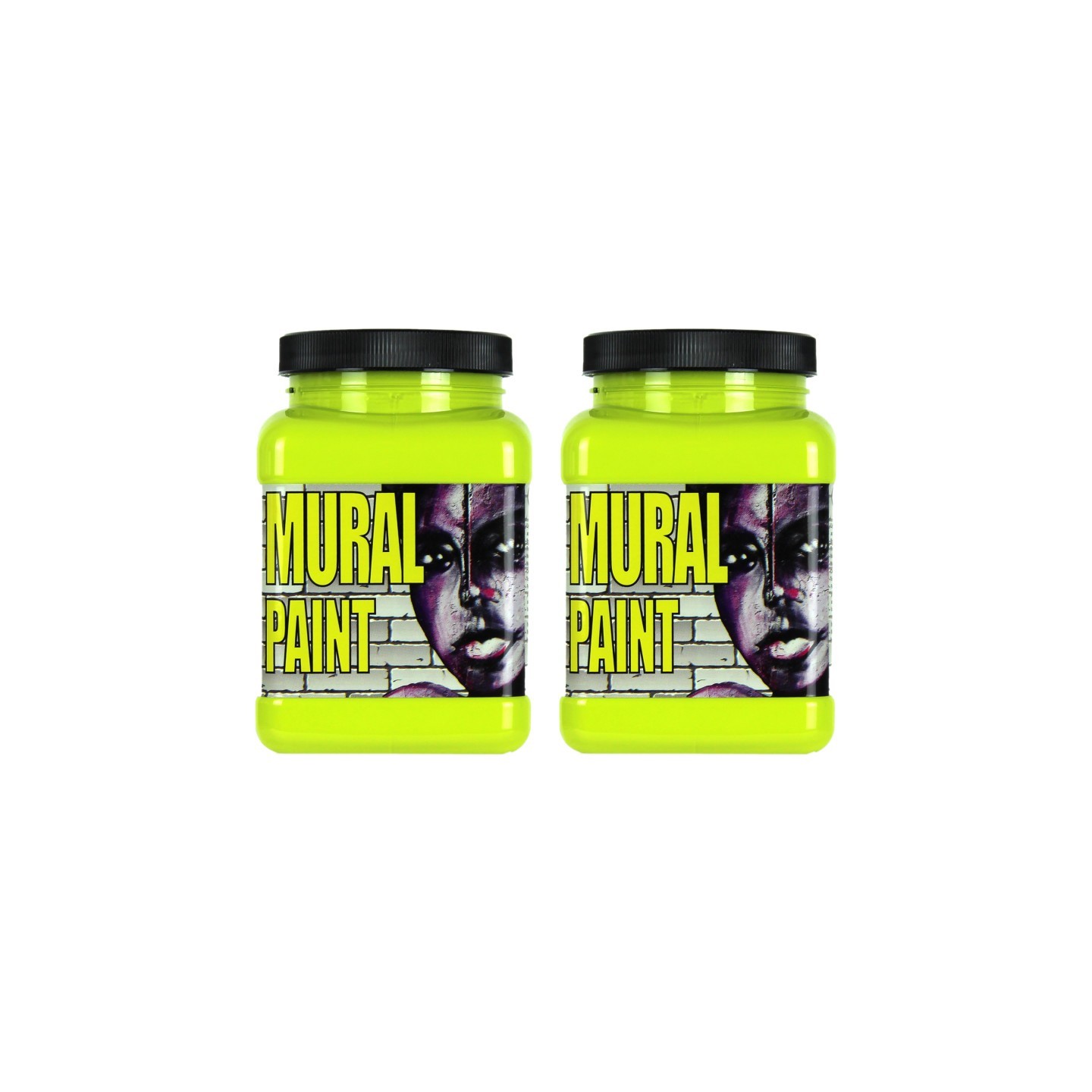 Chroma Mural Paint, Pint, Psychedelic (Yellow Green), Pack of 2
