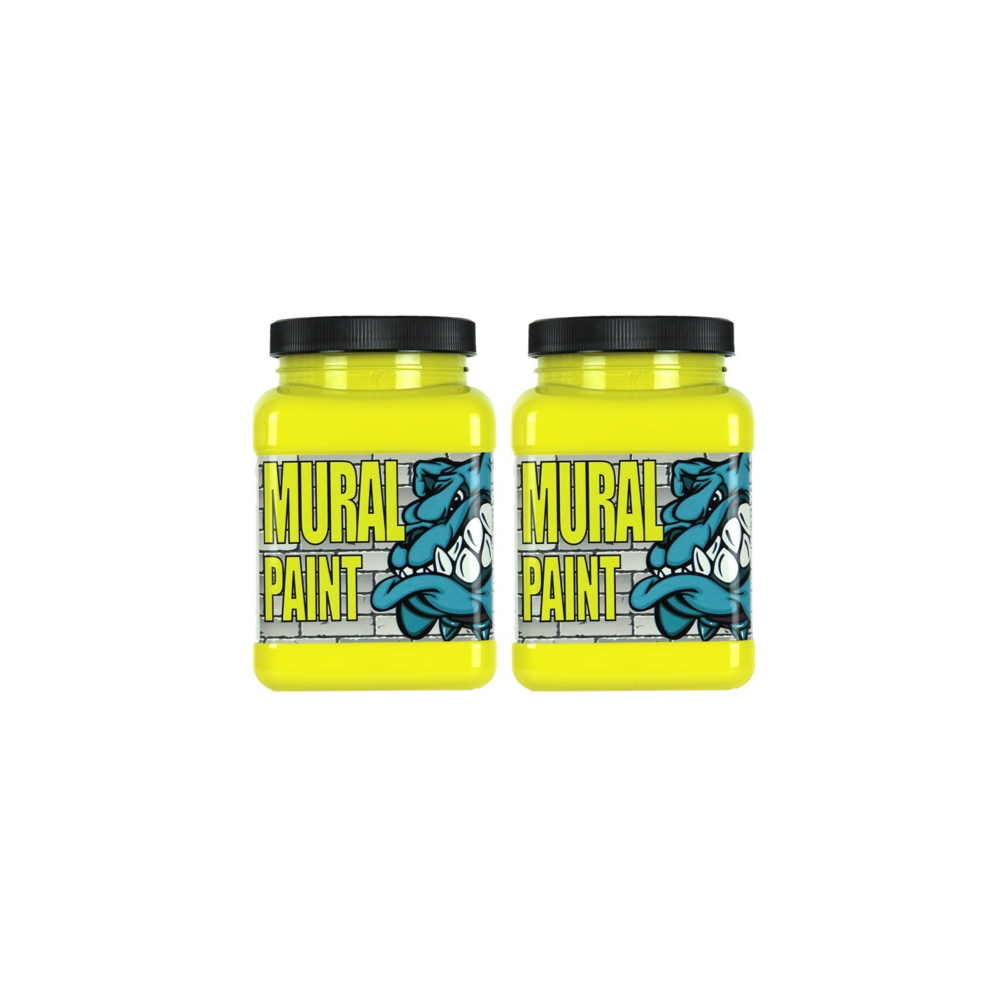 Chroma Mural Paint, Pint, Smiley Face (Bright Yellow), Pack of 2